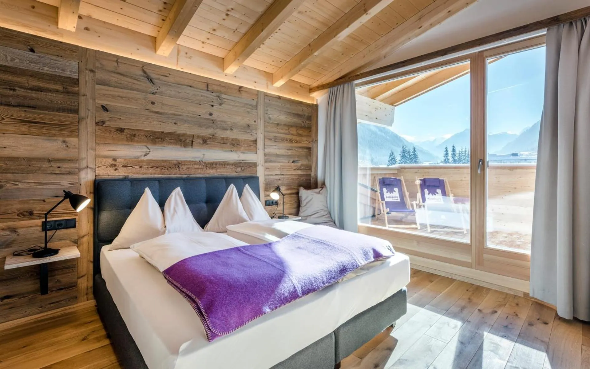 Balcony/Terrace, Bed in almlust - hotel, apartments, chalets