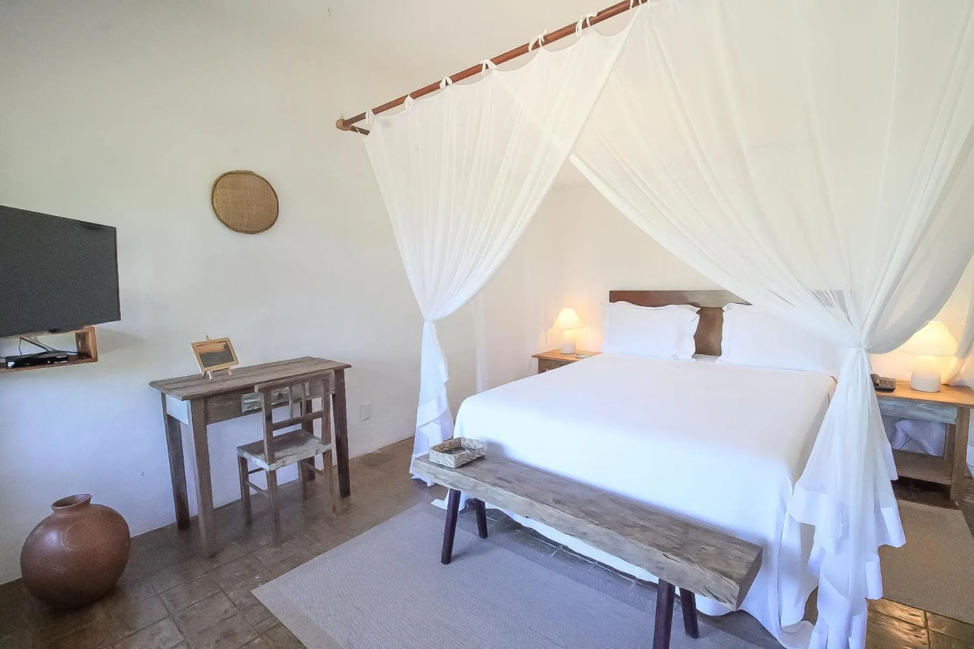 Bed in Pousada Outeiro