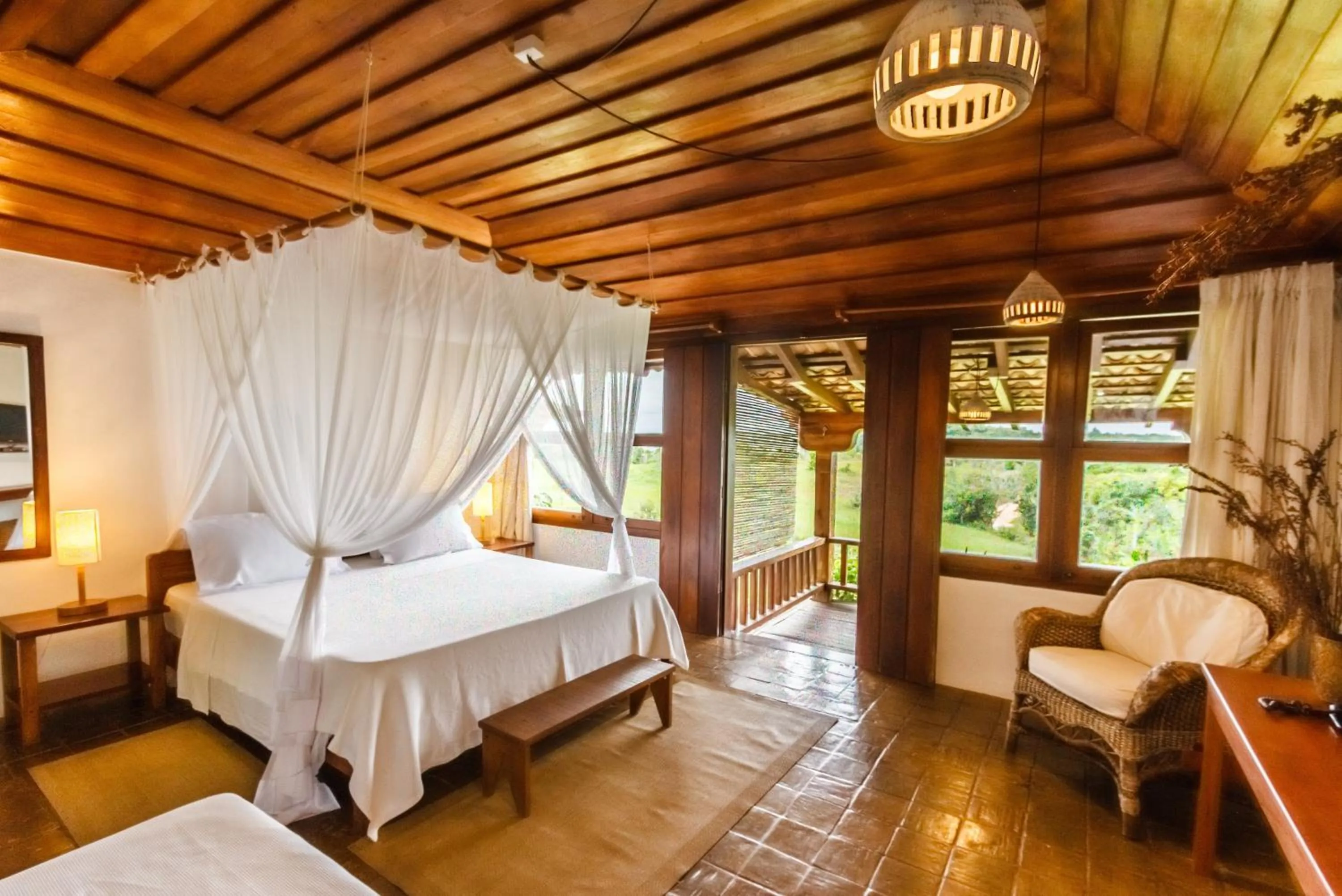 Bed in Pousada Outeiro