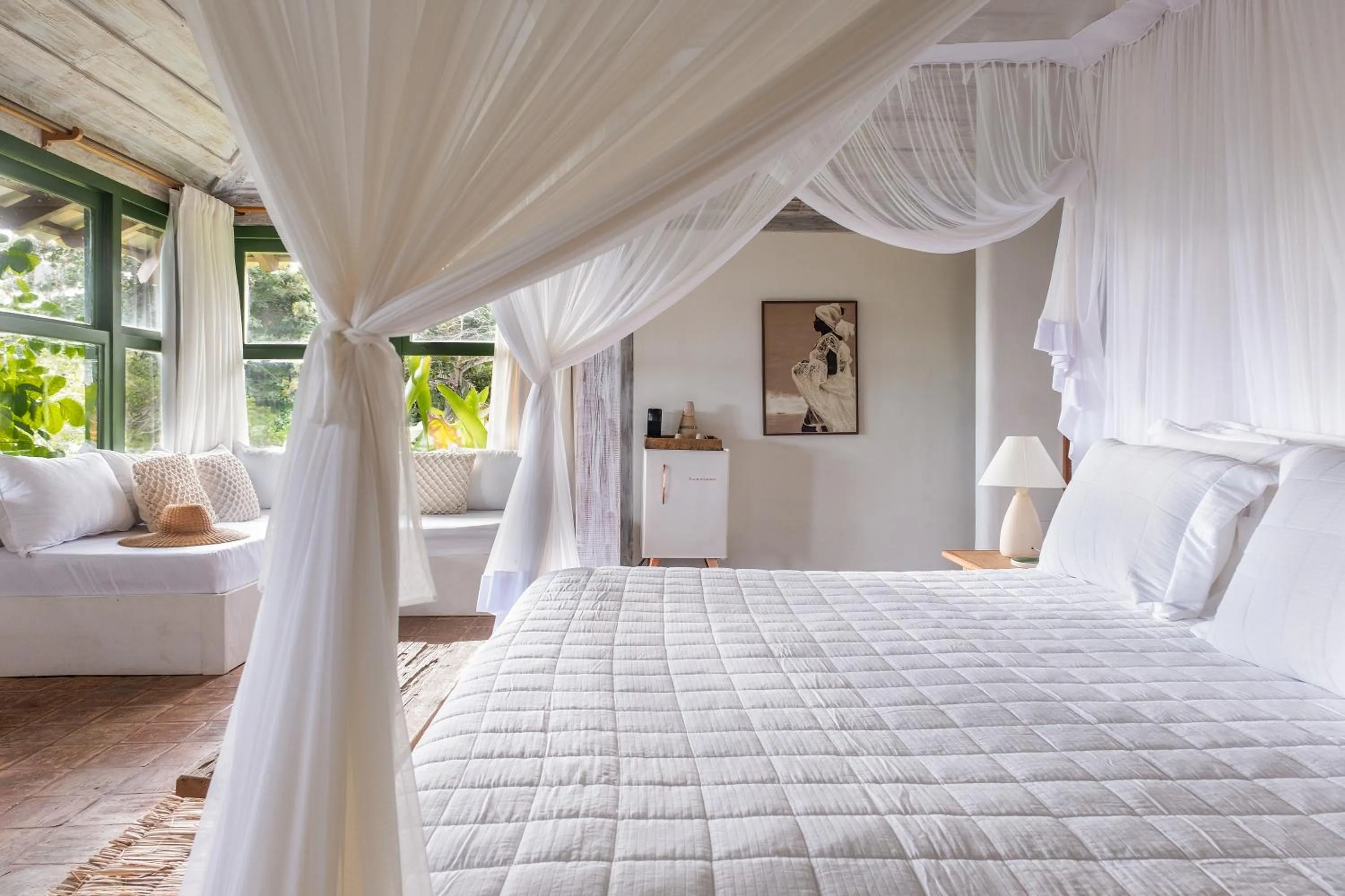 Bed in Pousada Outeiro