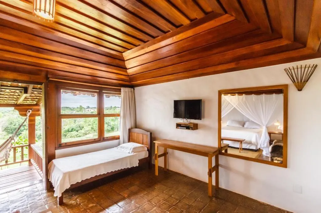 Bed in Pousada Outeiro