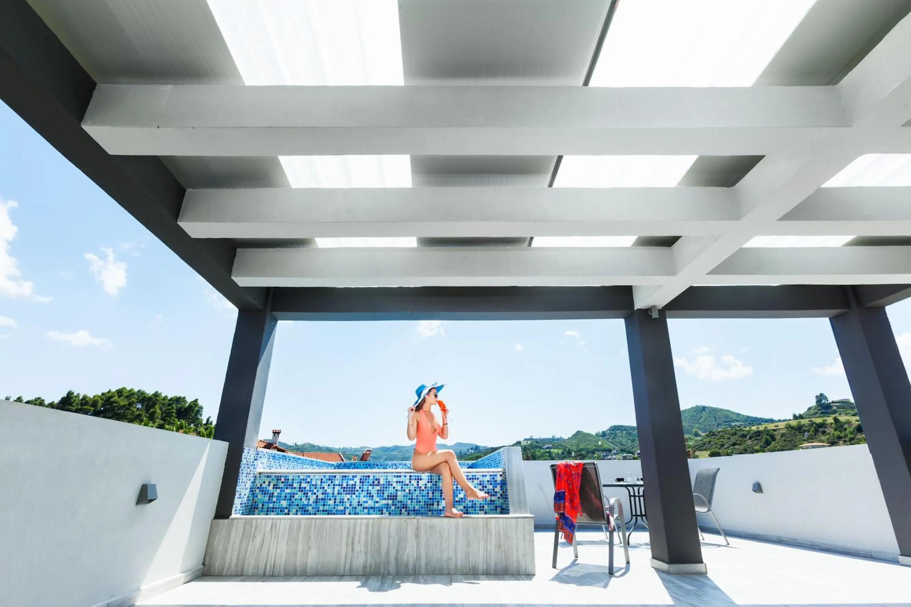 People in Nymphes Deluxe Accommodation Pefkochori