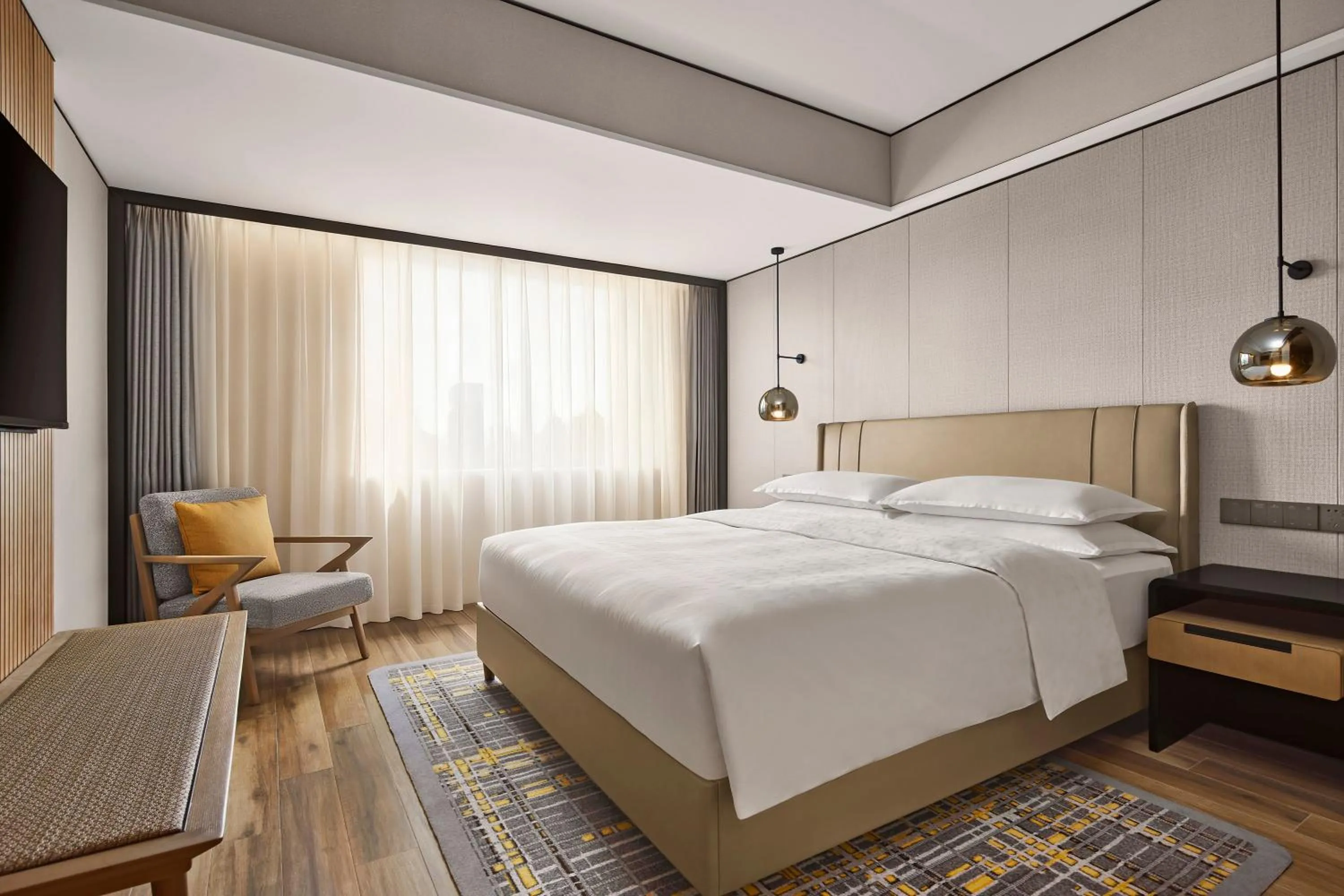 Bed in Sheraton Chengdu Lido Hotel