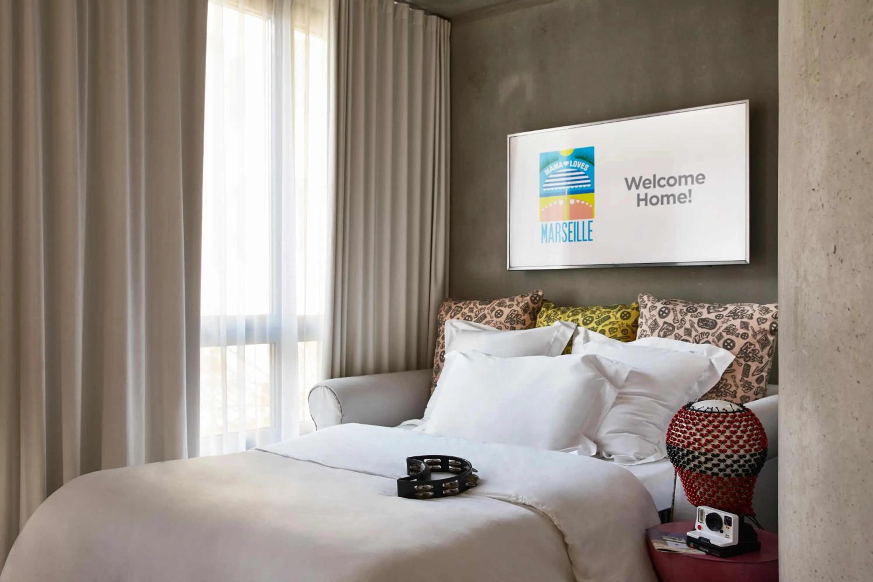 Bedroom, Bed in Mama Shelter Marseille