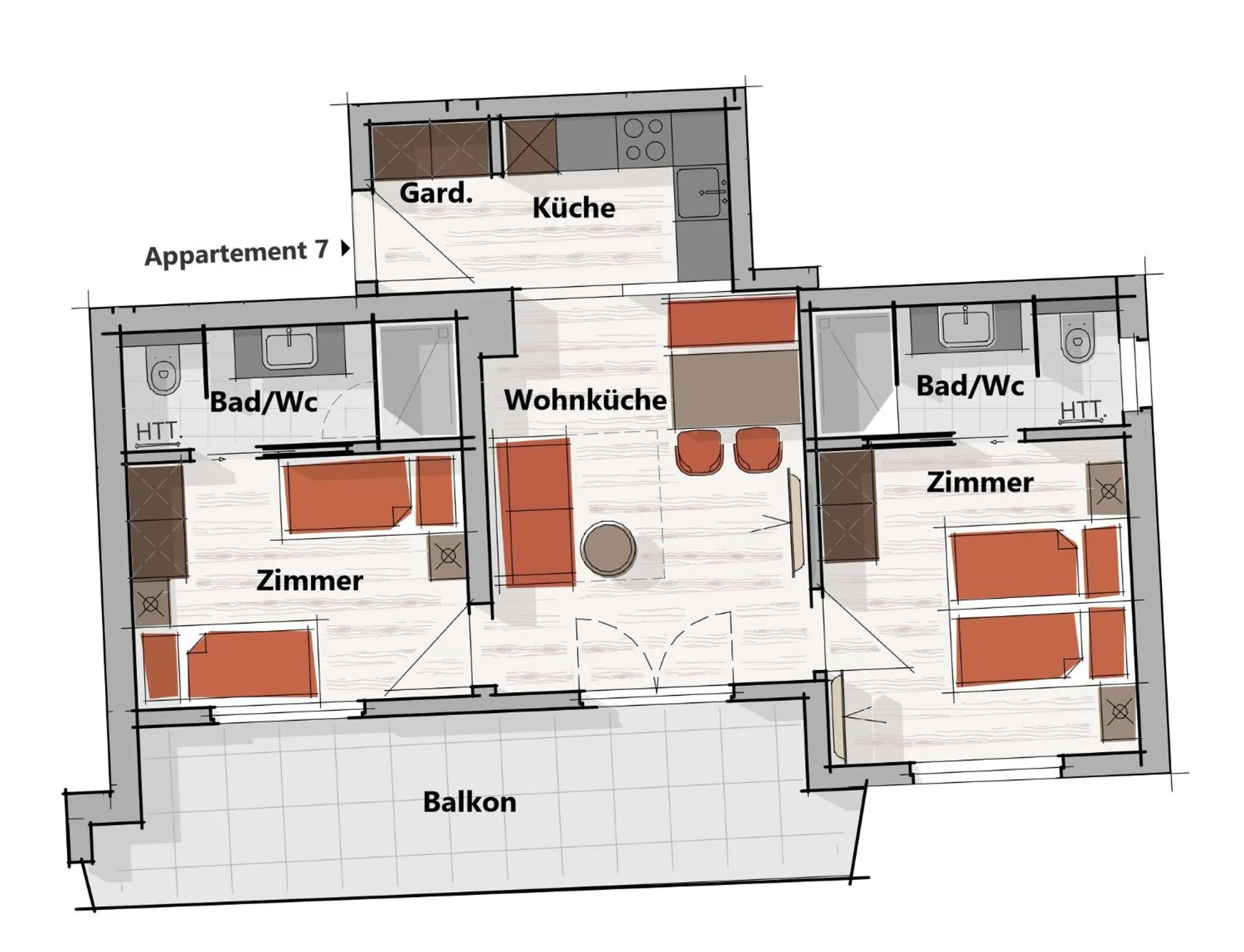 Balcony/Terrace in Appart-Pension Schnöll