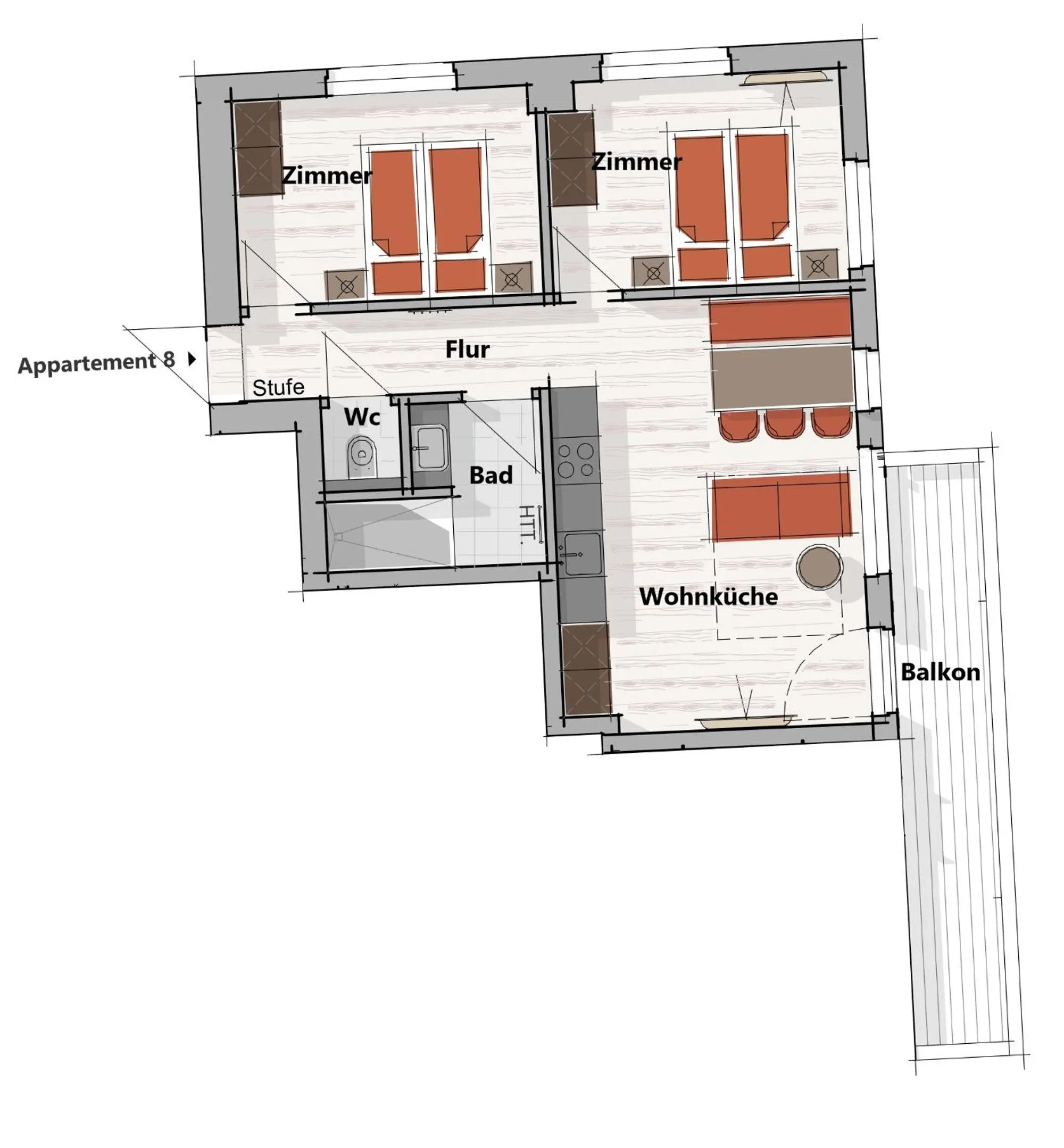 Floor plan in Appart-Pension Schnöll