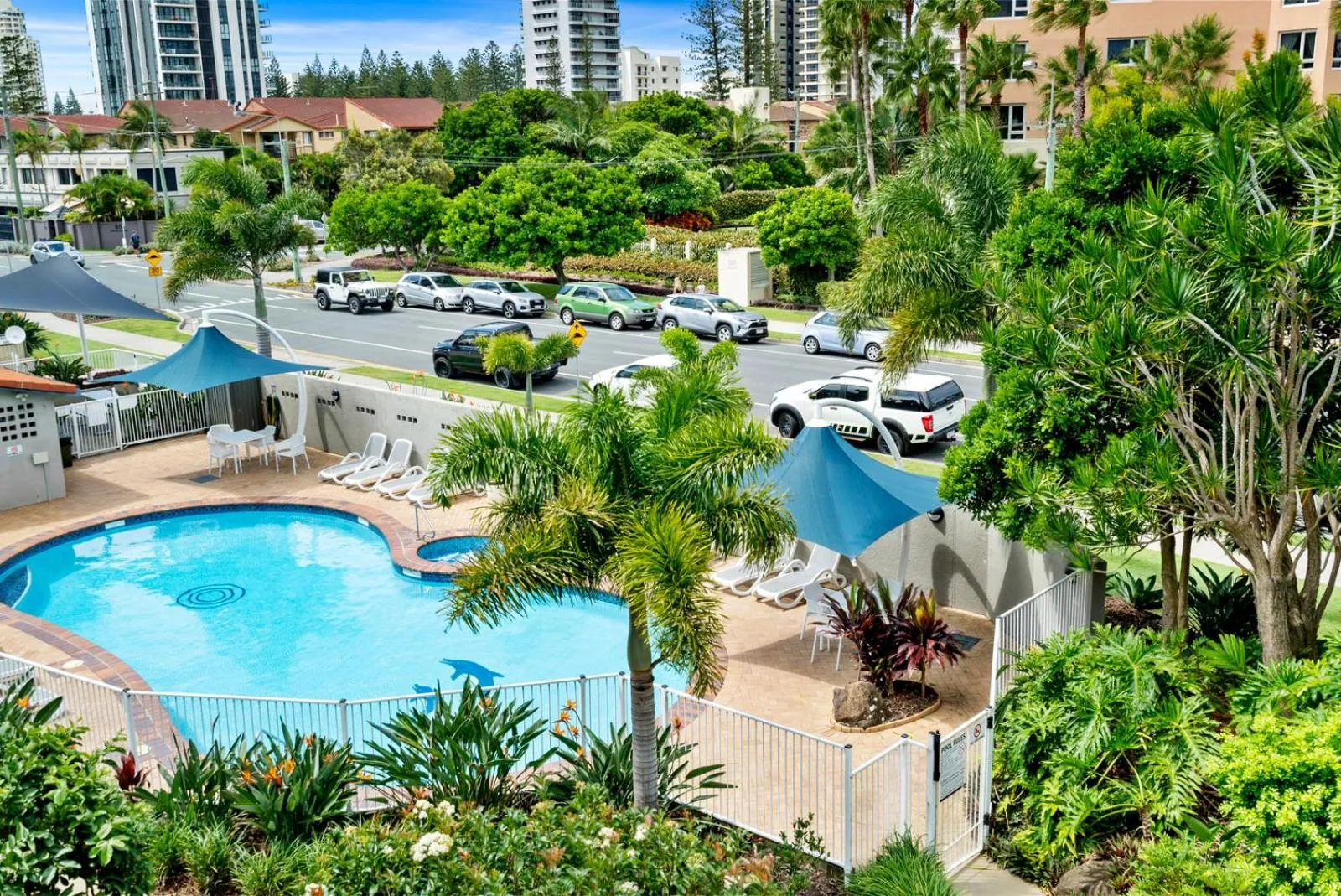 Pool view in Markham Court