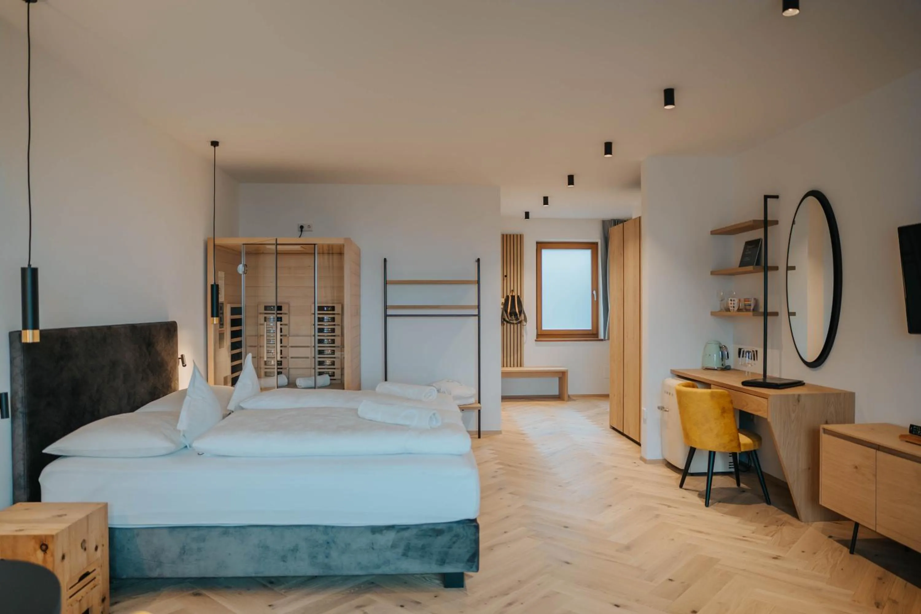 Bed in Small Hotel Sonne