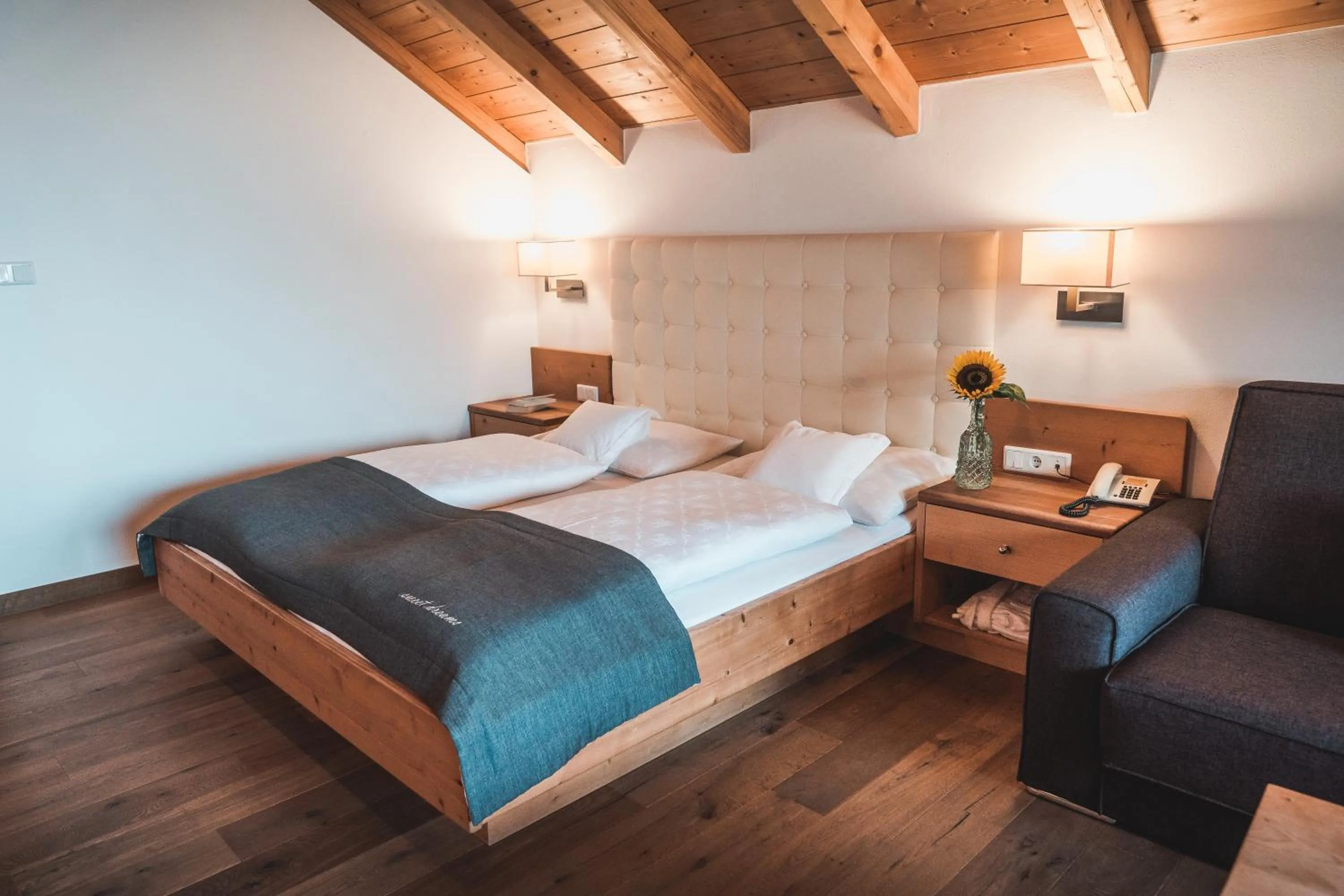 Bed in Small Hotel Sonne