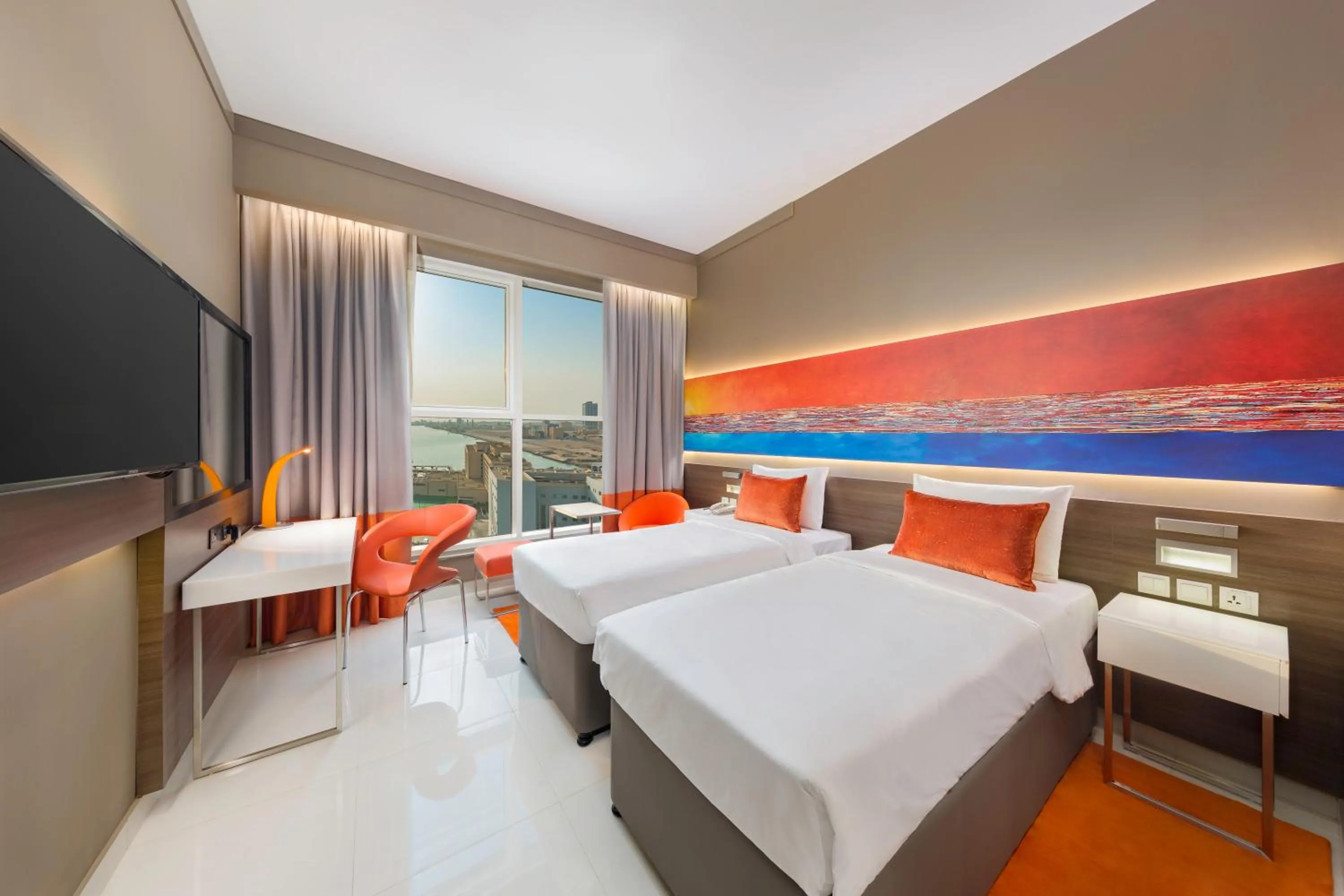 View (from property/room), Bed in Citymax Hotel Ras Al Khaimah