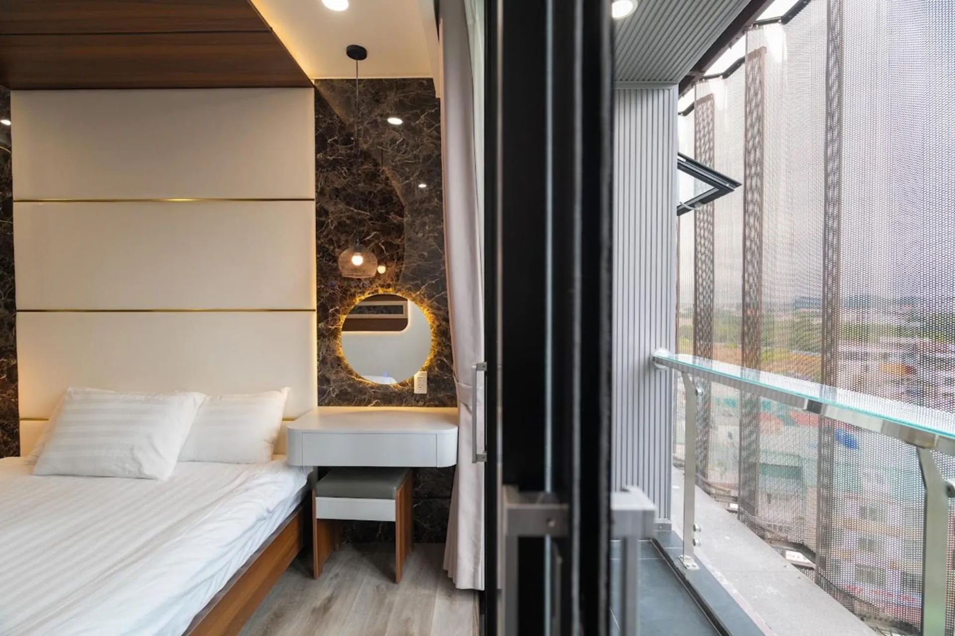 View (from property/room), Bed in Dalat Center Residence