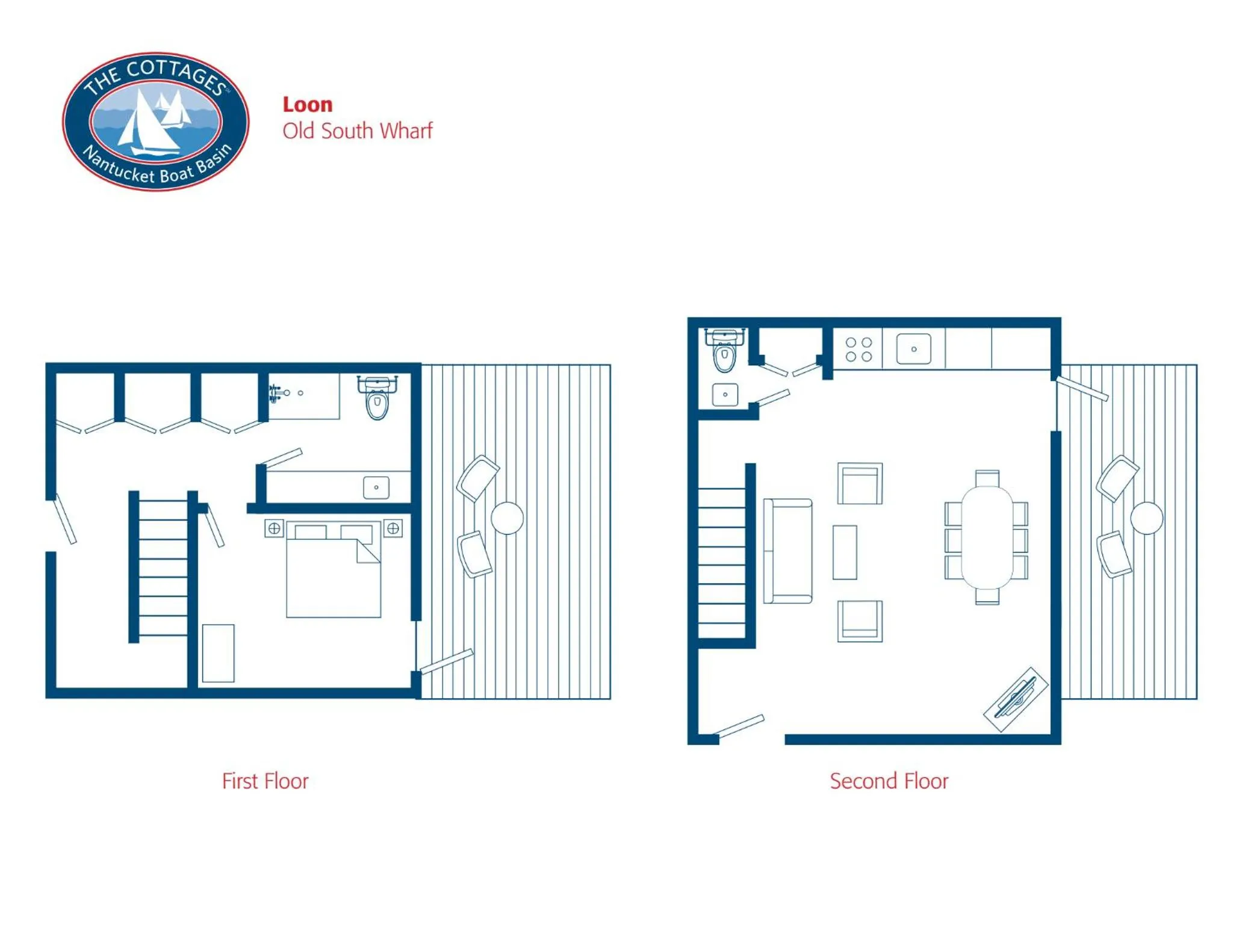 Floor plan in The Cottages at Nantucket Boat Basin