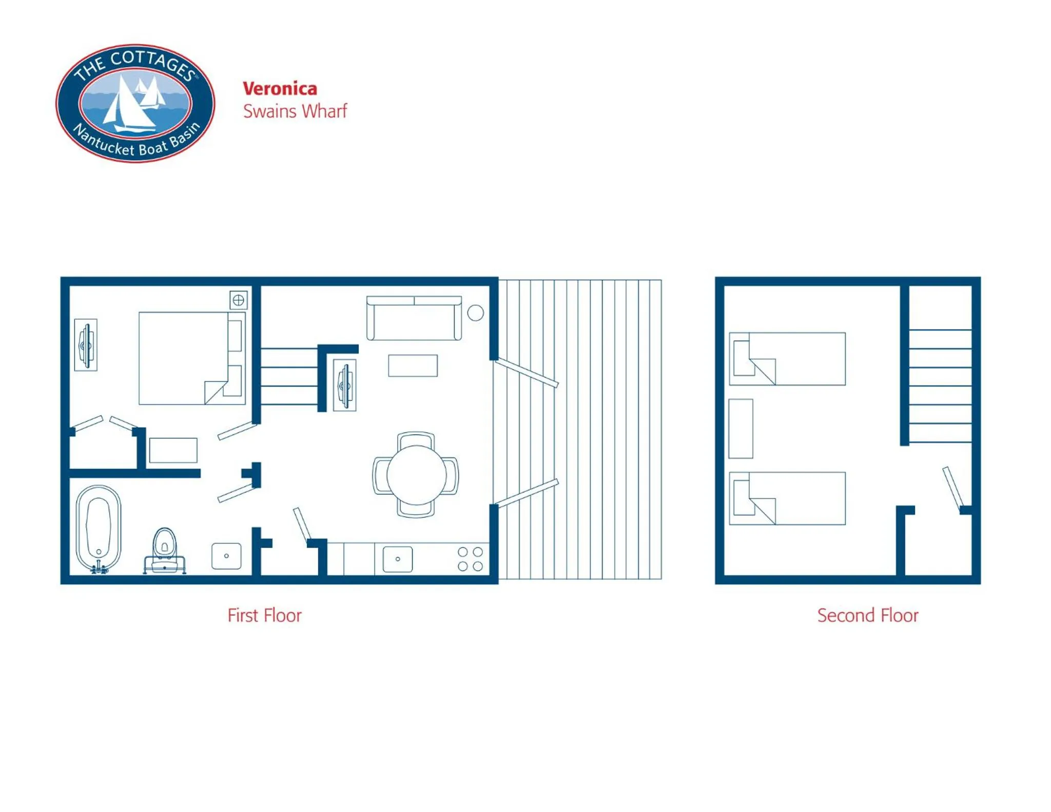 Photo of the whole room in The Cottages at Nantucket Boat Basin