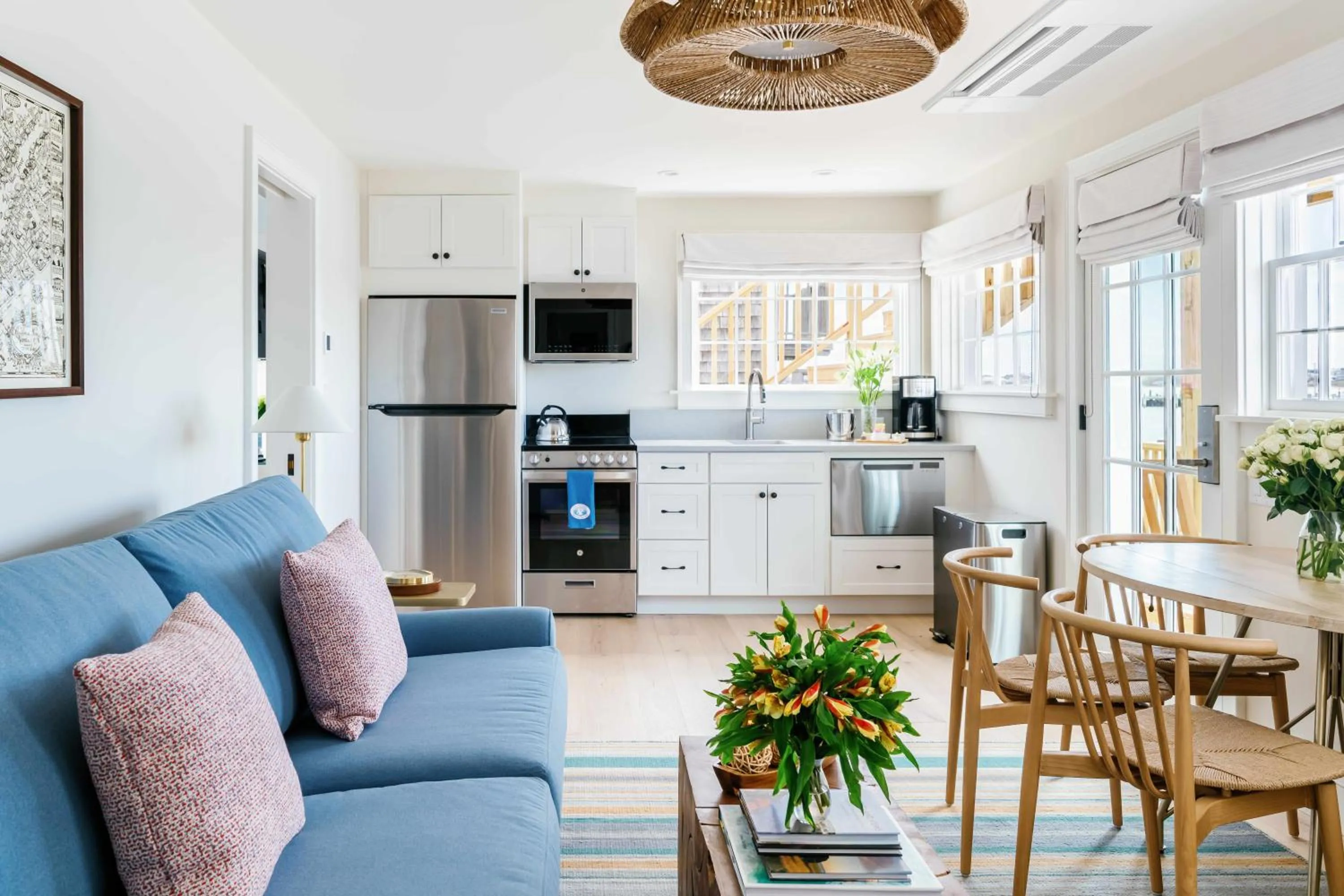 Living room in The Cottages at Nantucket Boat Basin