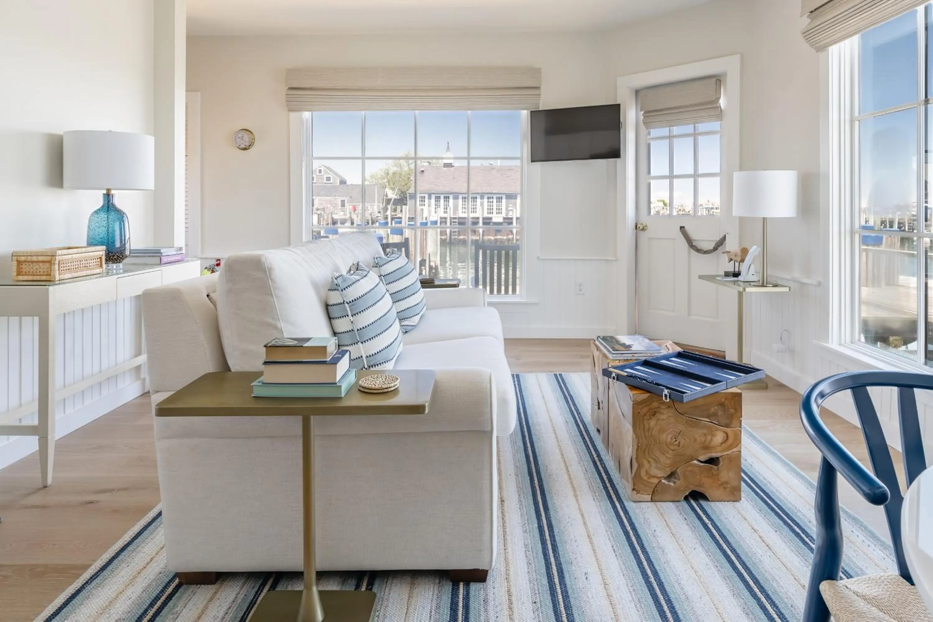 Living room in The Cottages at Nantucket Boat Basin