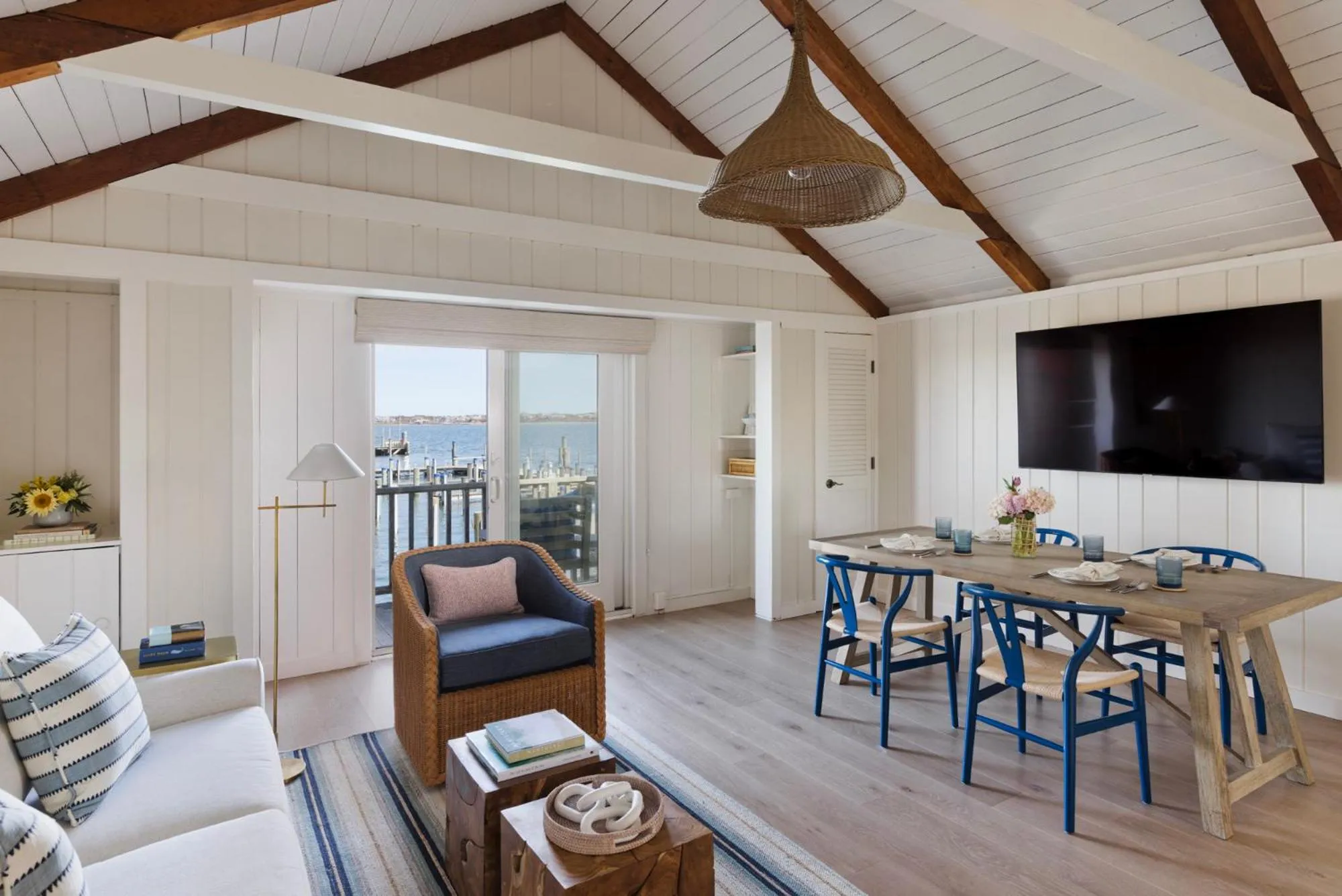 Living room in The Cottages at Nantucket Boat Basin