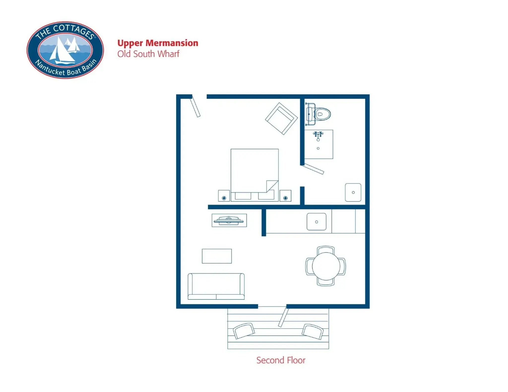 One Bedroom Cottage - Upper Mermansion in The Cottages at Nantucket Boat Basin One Bedroom Cottage - Upper Mermansion in The Cottages at Nantucket Boat Basin
