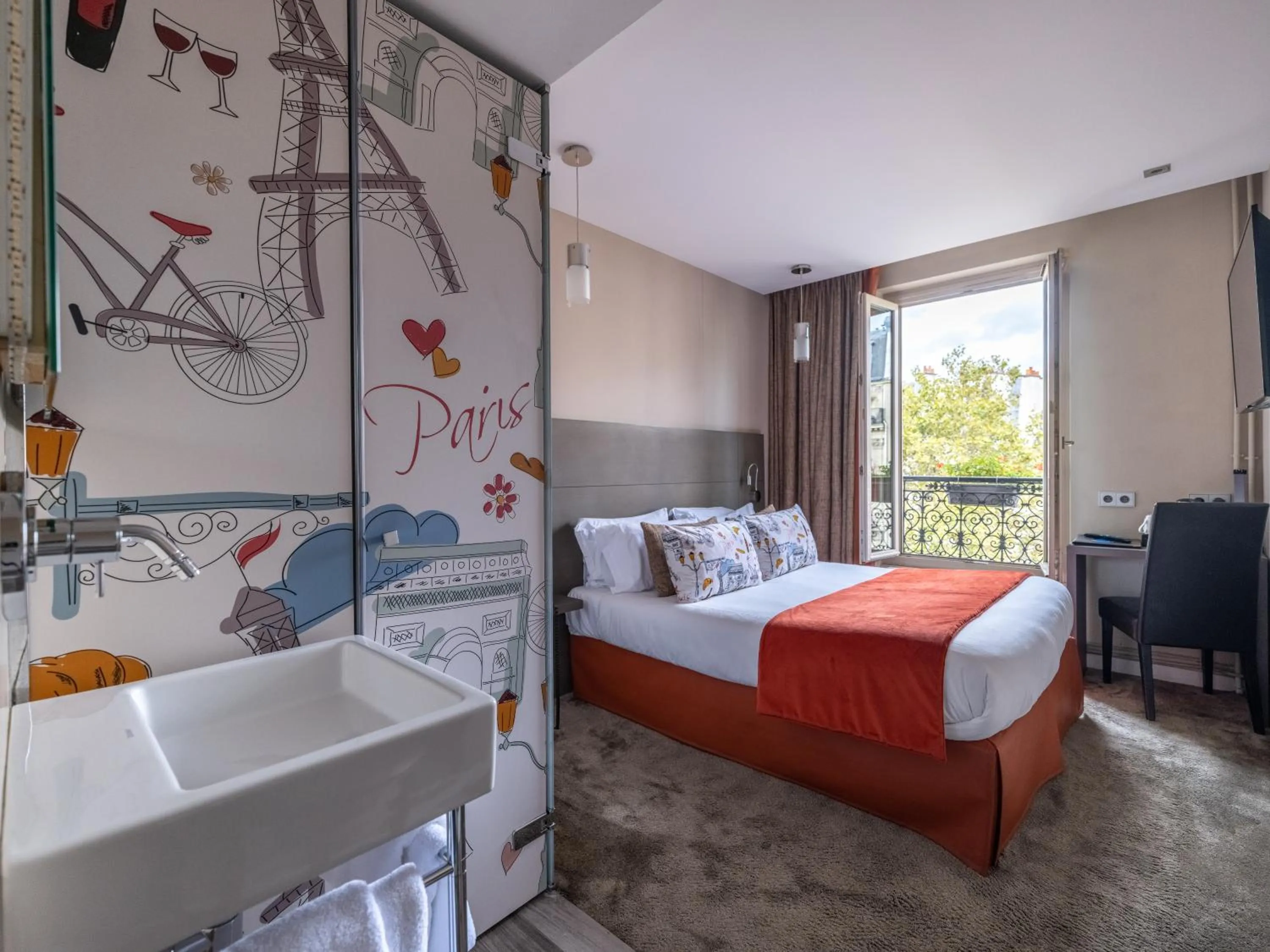 Bedroom, Bed in Hotel Minerve