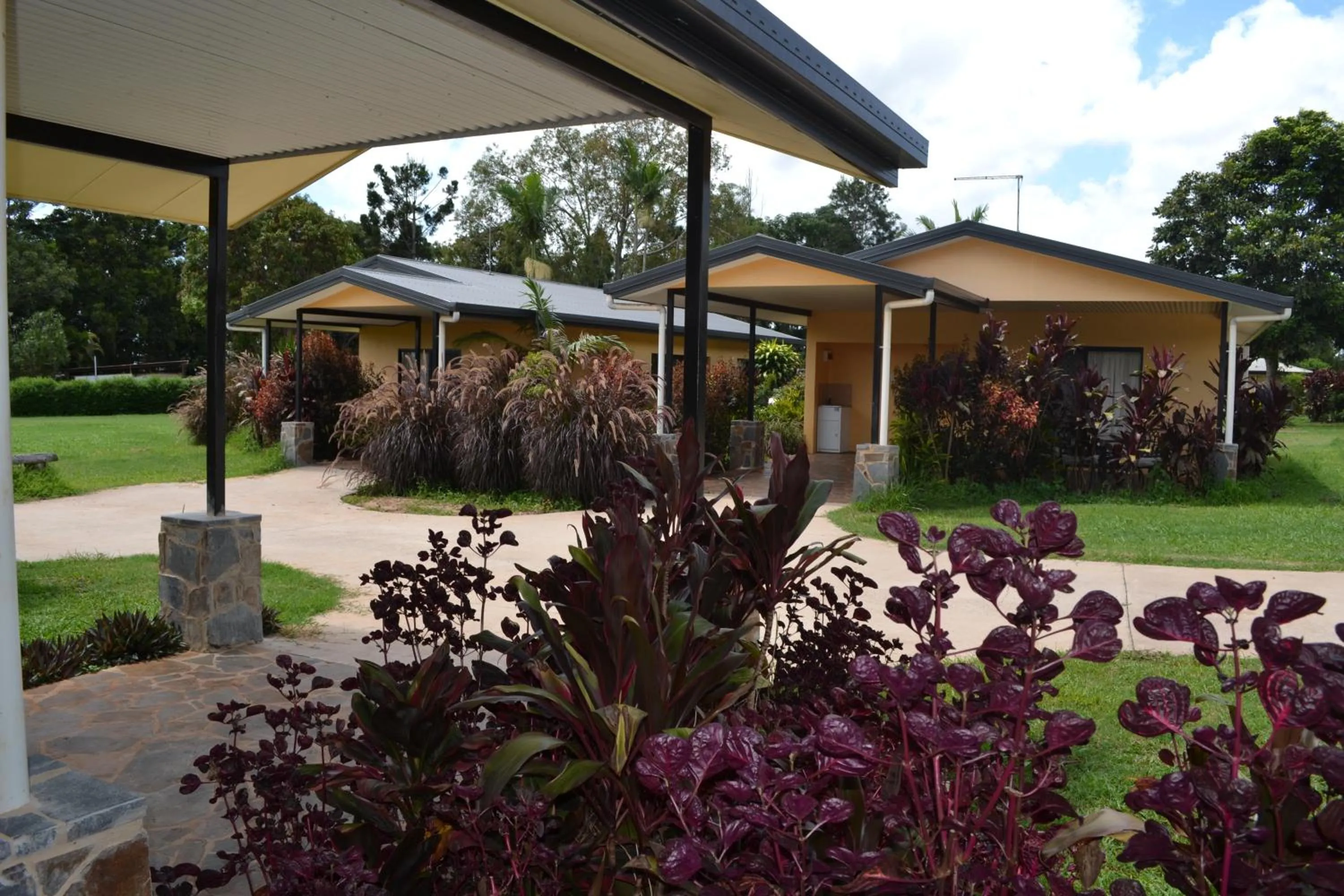 Garden view in Atherton Holiday Park
