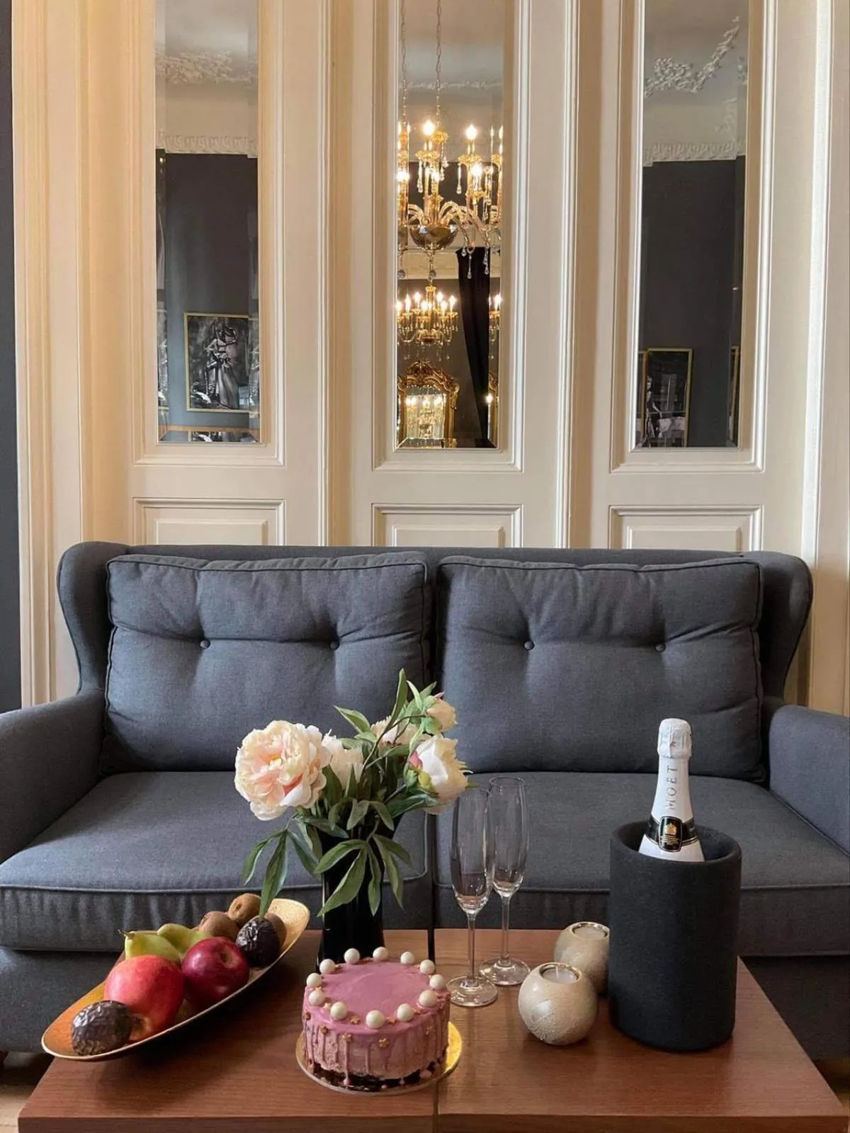 Seating area in Bohemian Suites Athens