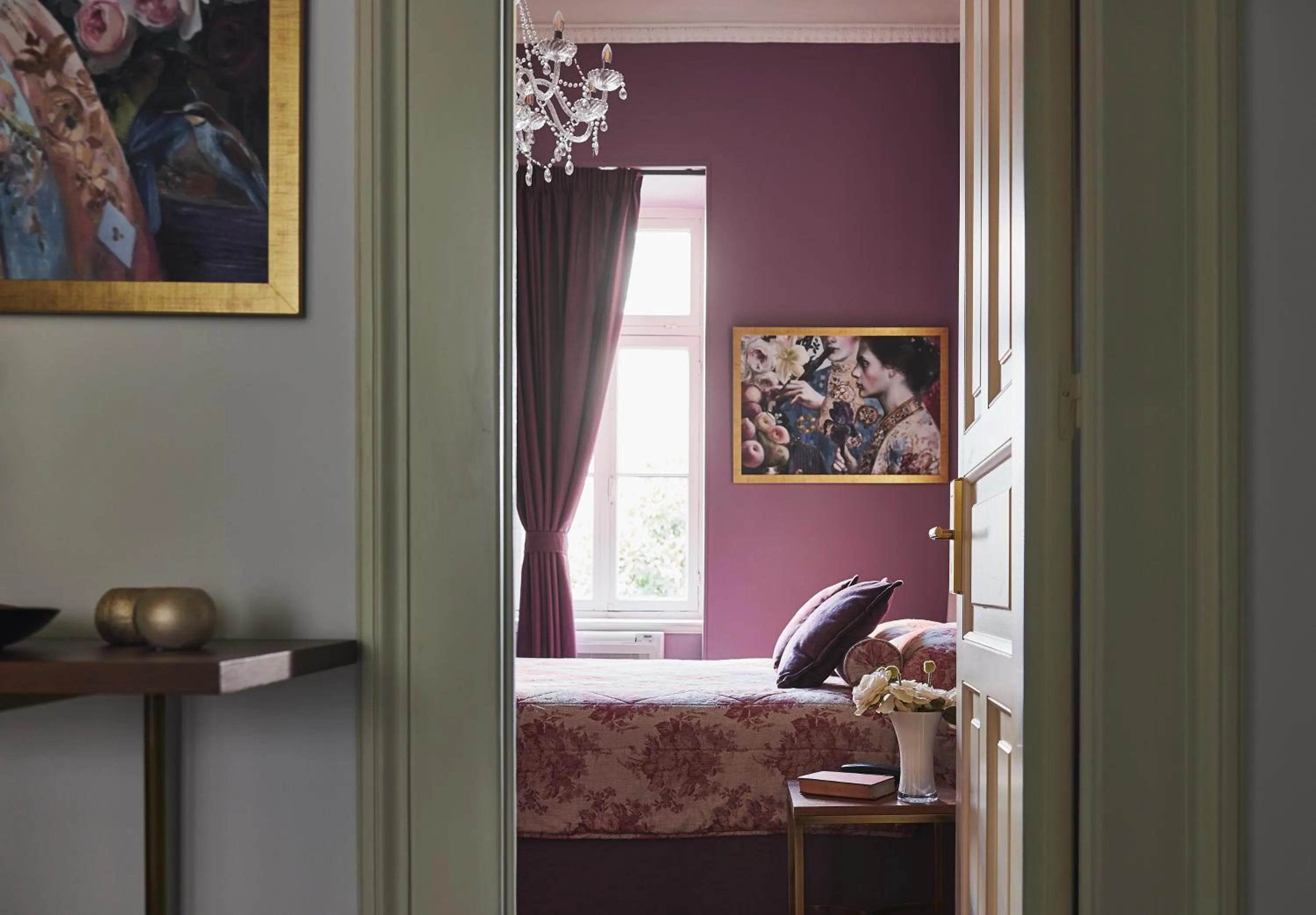 Decorative detail, Bed in Bohemian Suites Athens