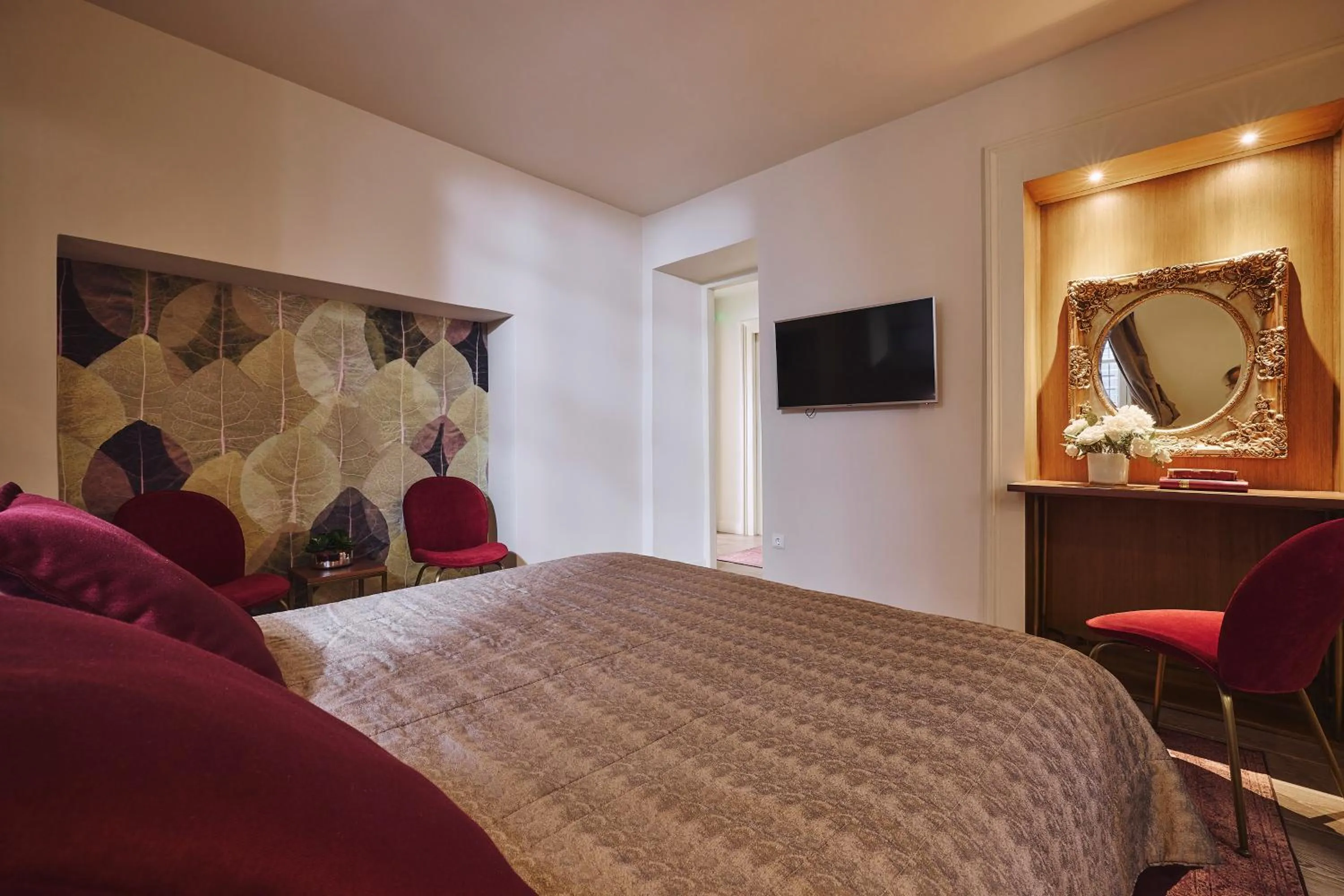 Decorative detail, Bed in Bohemian Suites Athens