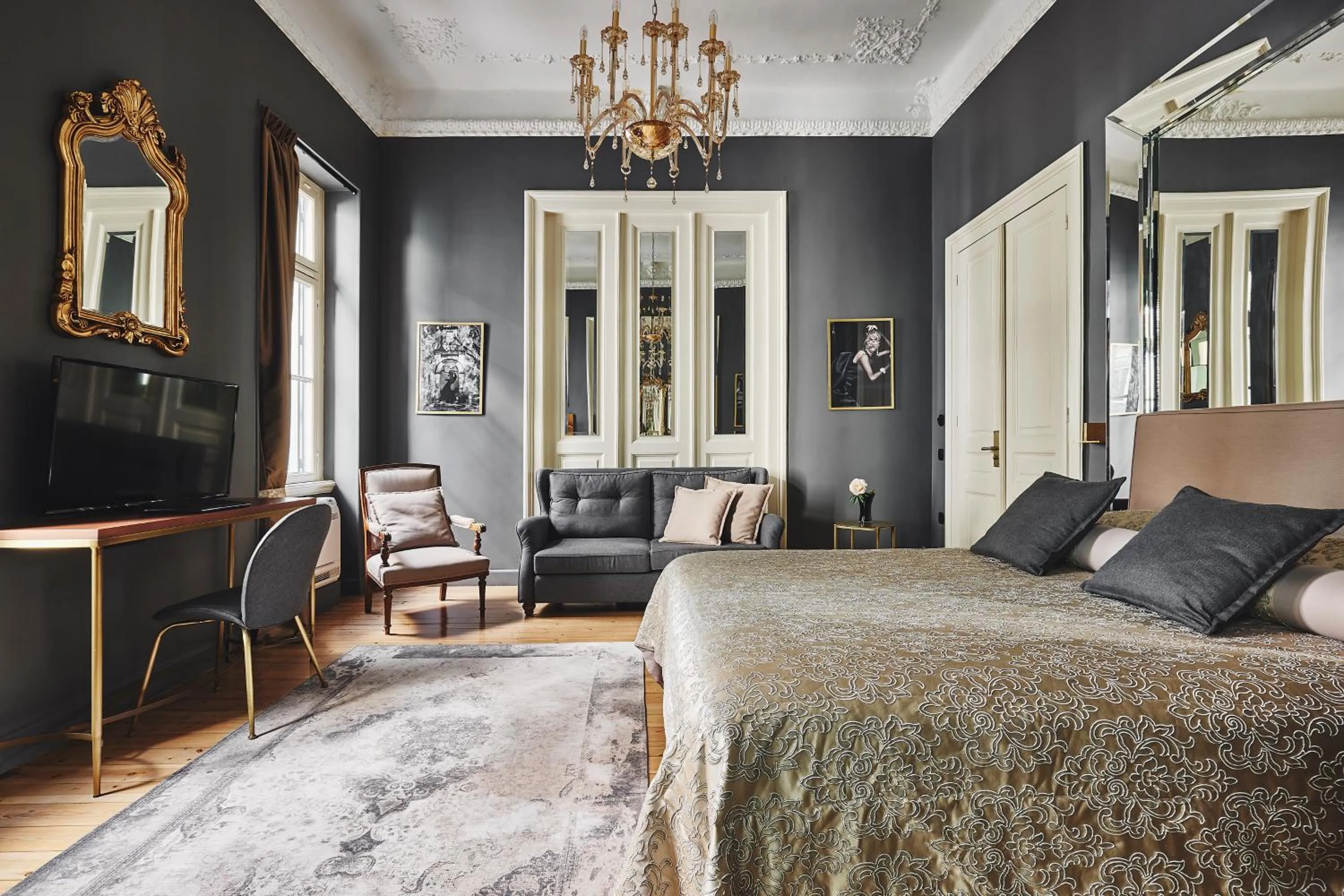 Decorative detail, Bed in Bohemian Suites Athens