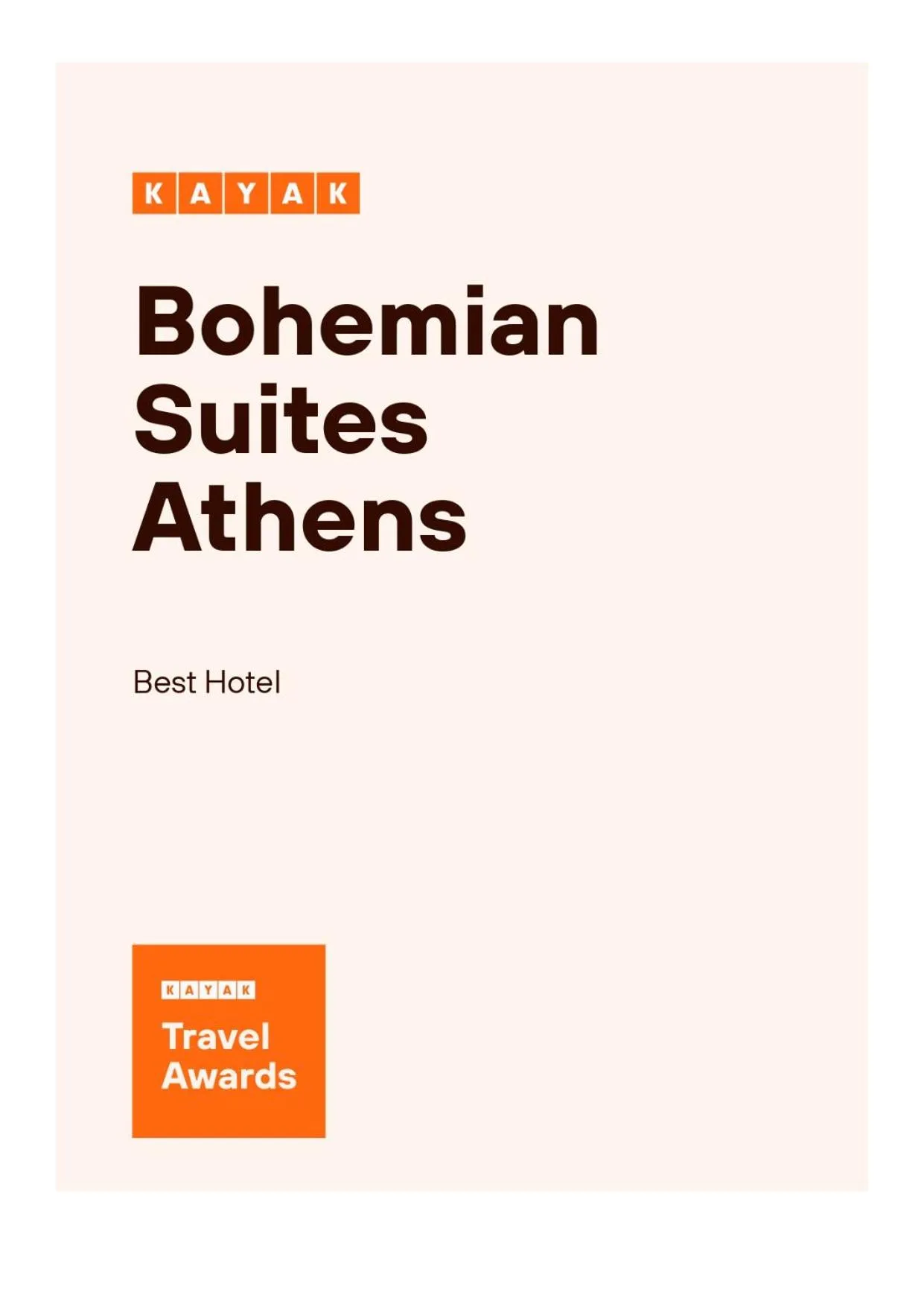 Certificate/Award in Bohemian Suites Athens