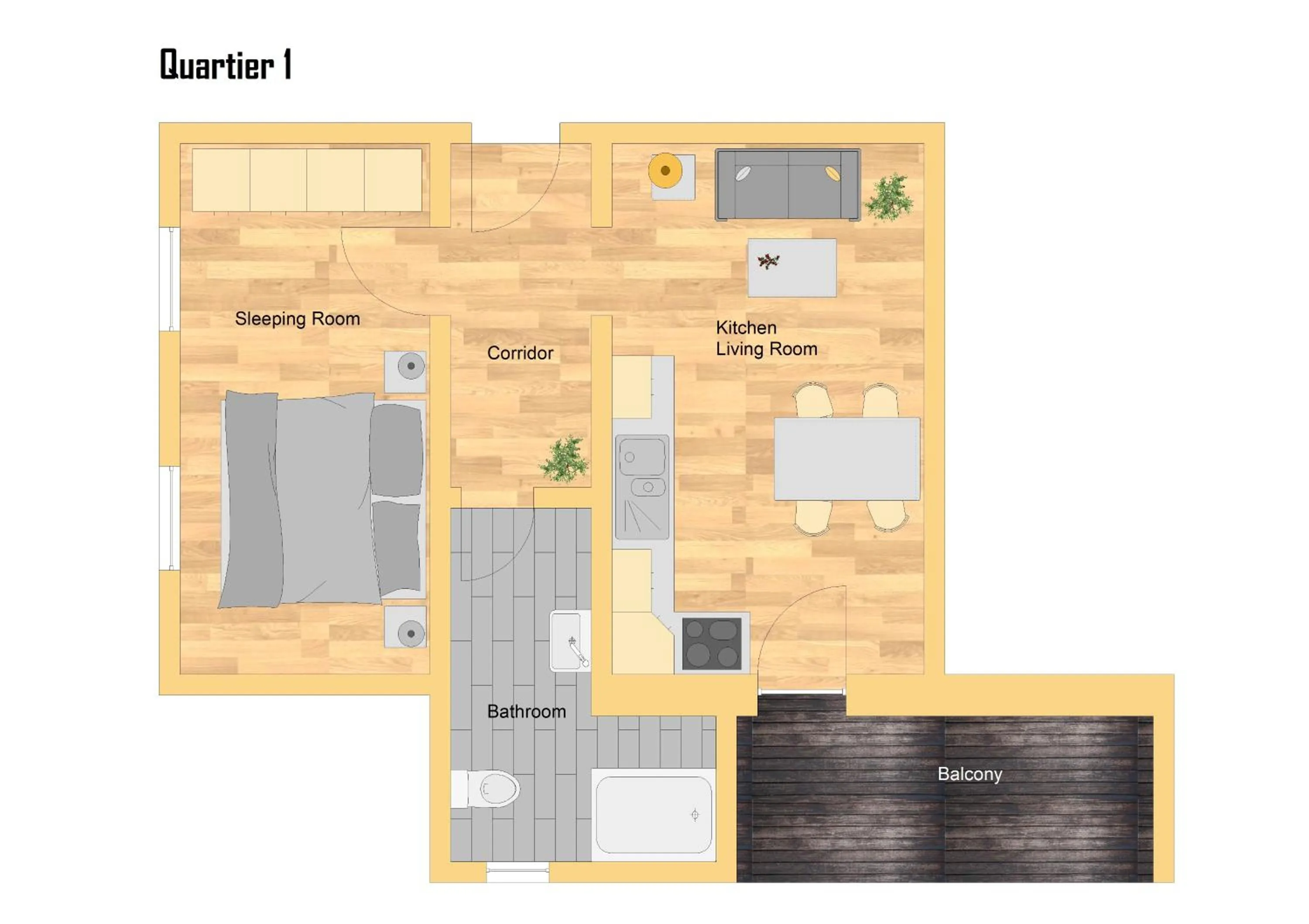Photo of the whole room in mein Quartier