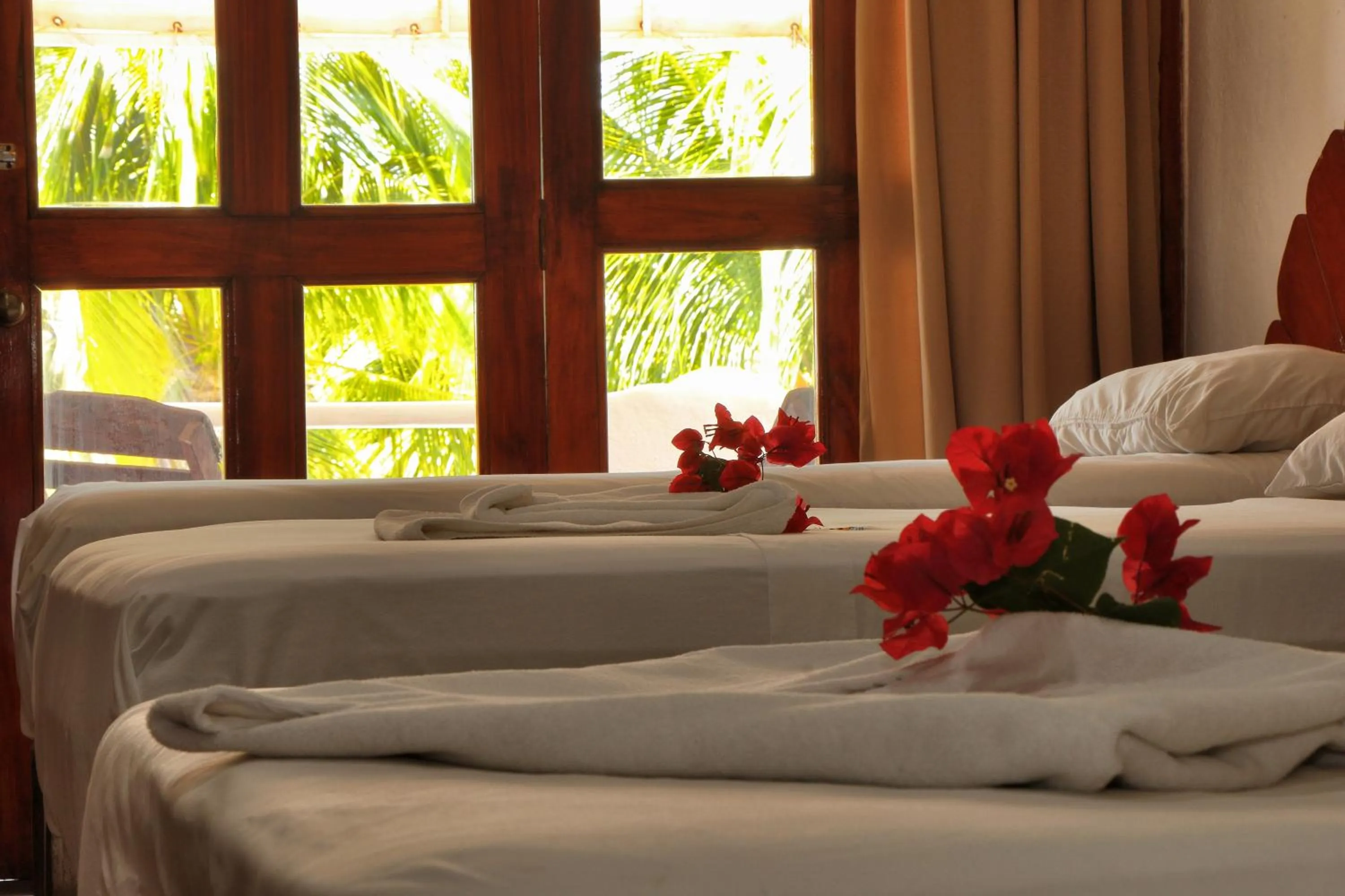 Bed in Hotel Bungalows Acuario