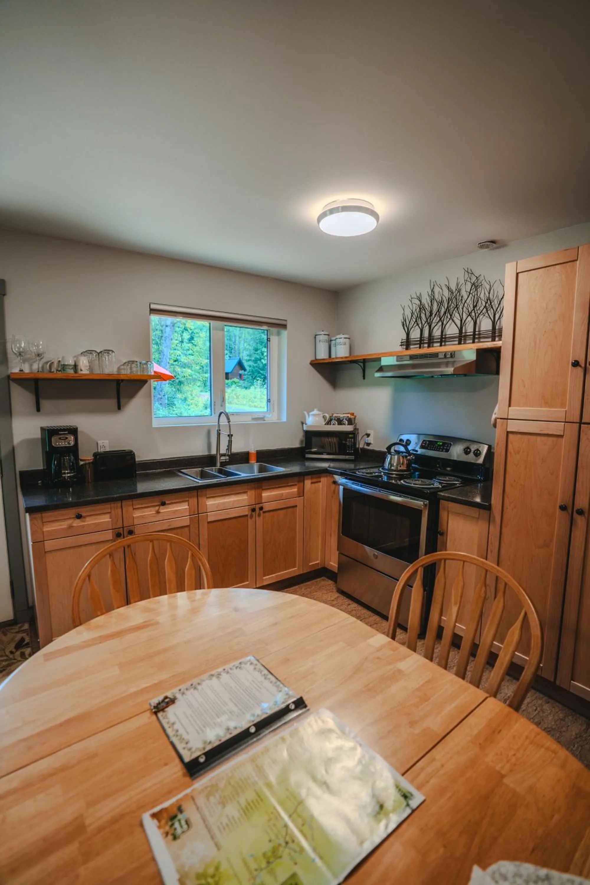 kitchen in Across the Creek Cabins