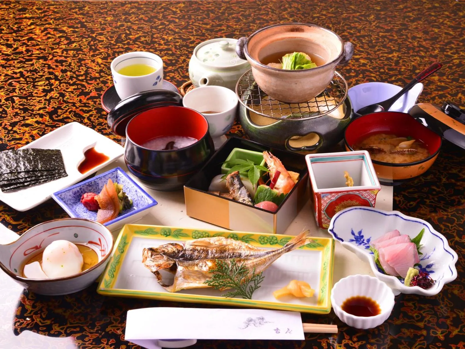 Asian breakfast in Furuya Ryokan