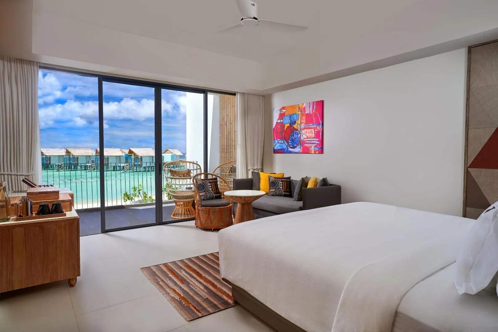Bedroom, Bed in Hard Rock Hotel Maldives - FREE transfer for stays until 21st Dec 2025 and 11th Jan to 30th Apr 2026