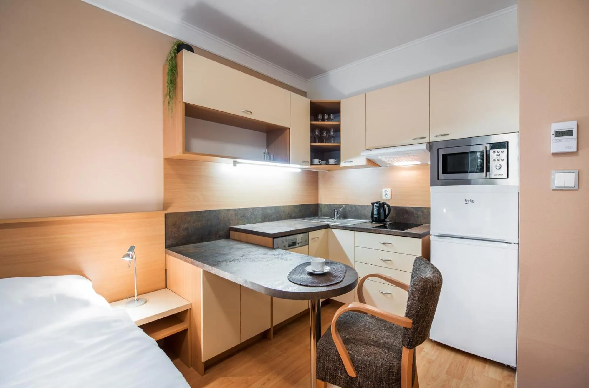 Kitchen or kitchenette, Bed in RELAX PARK Třeboň I