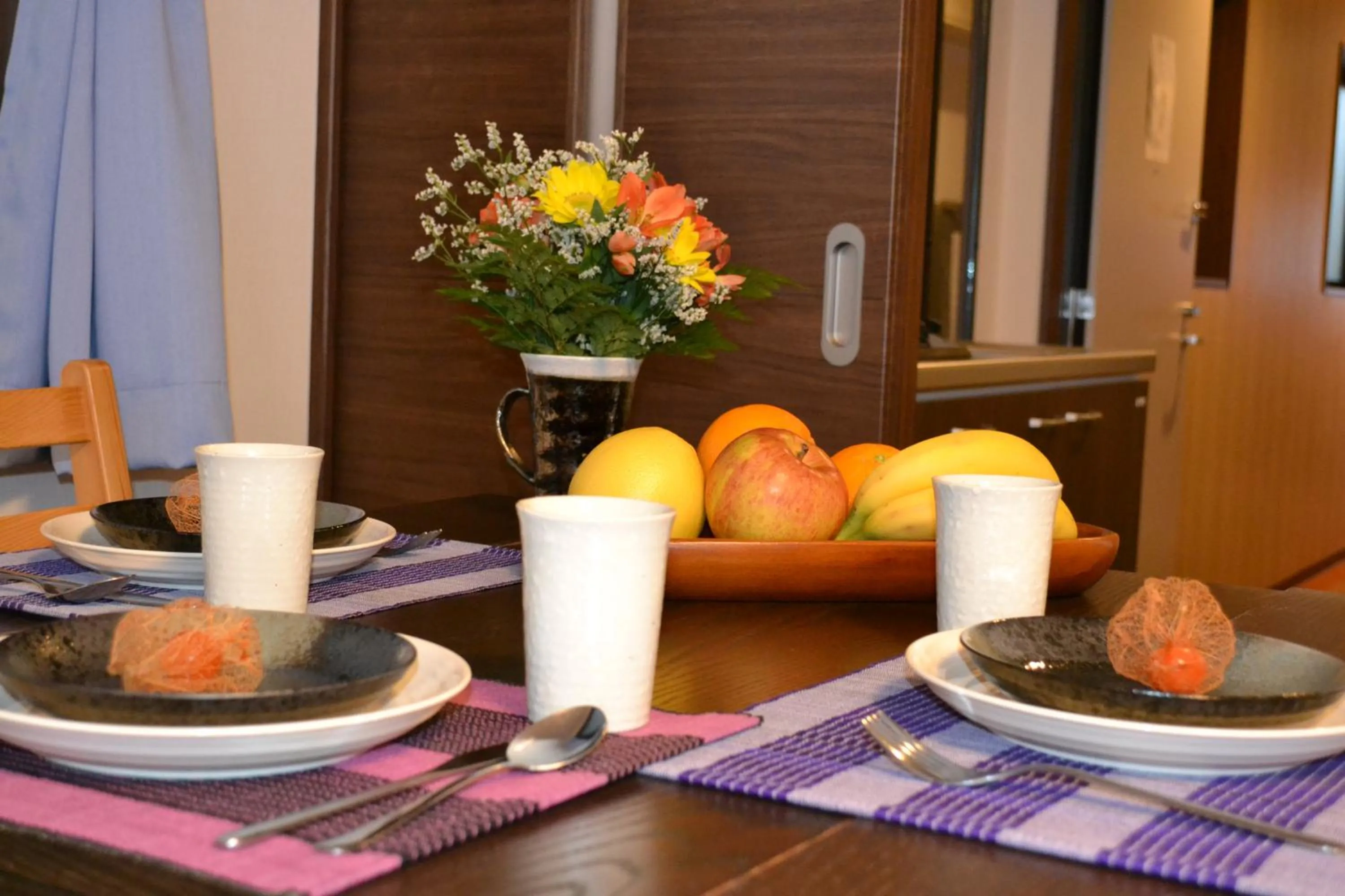 Dining area in Ben's Guesthouse Kyoto