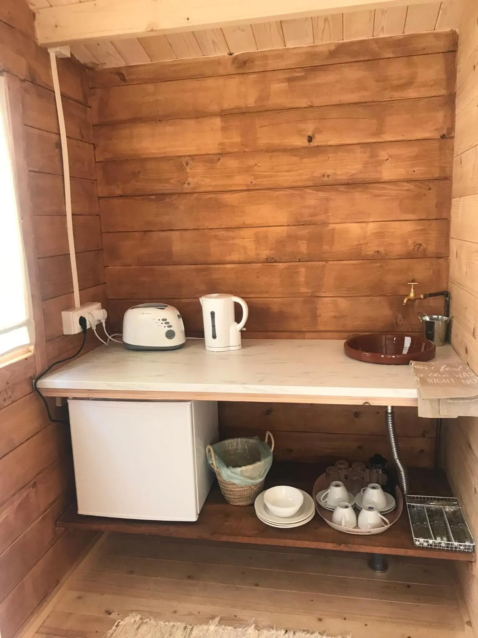Kitchen or kitchenette in Casas de Maderas Wooden Cabin