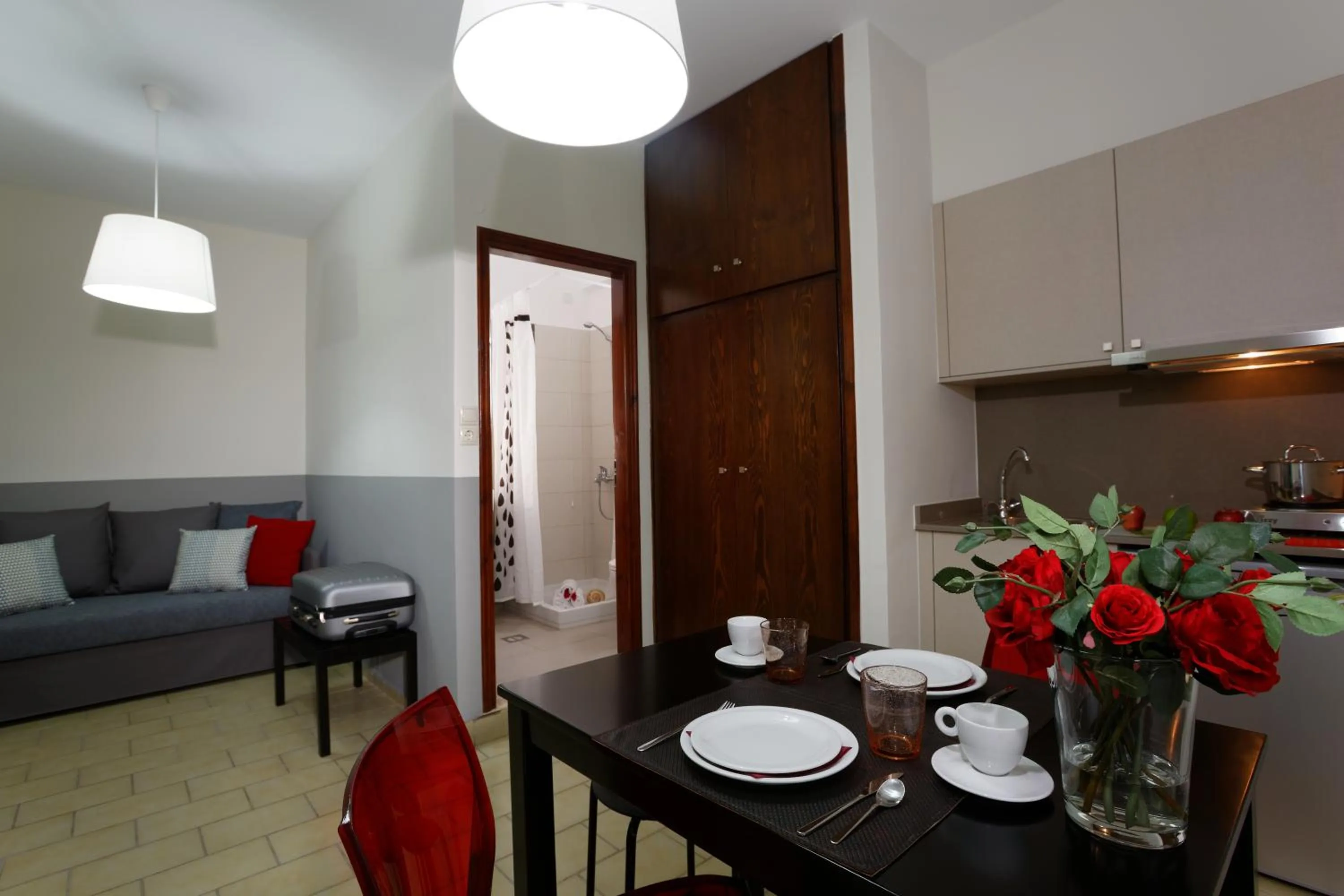 Kitchen or kitchenette in Dimitra Hotel & Apartments by Omilos Hotels