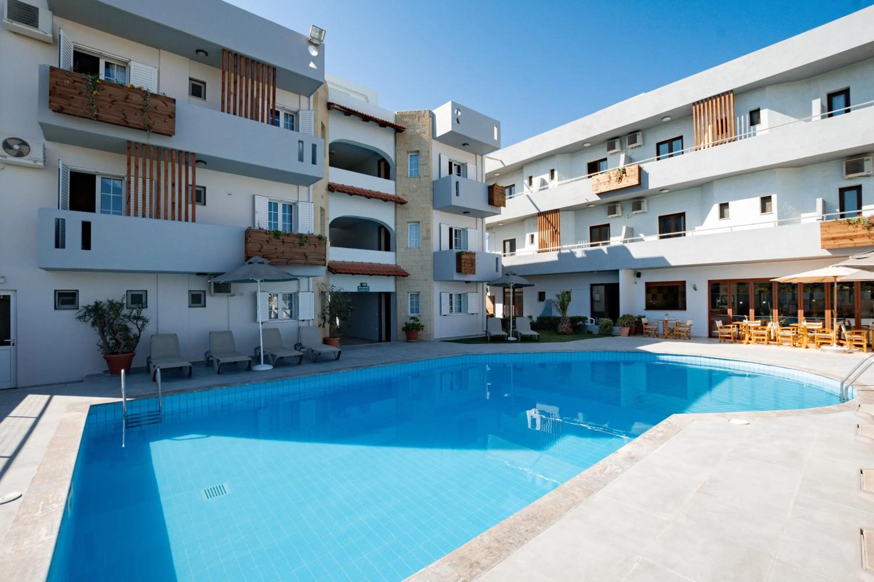 Patio in Dimitra Hotel & Apartments by Omilos Hotels