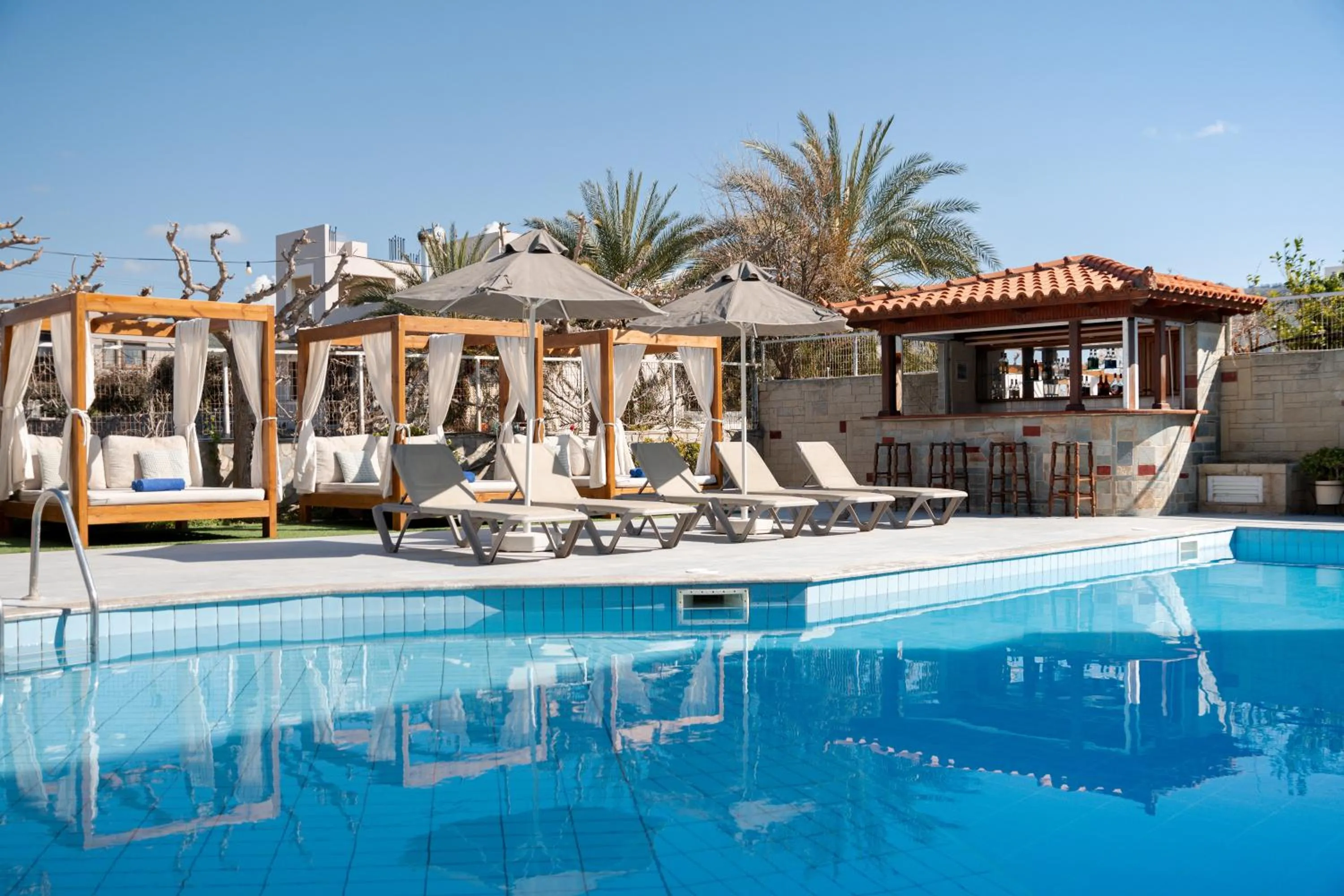 Pool view in Dimitra Hotel & Apartments by Omilos Hotels