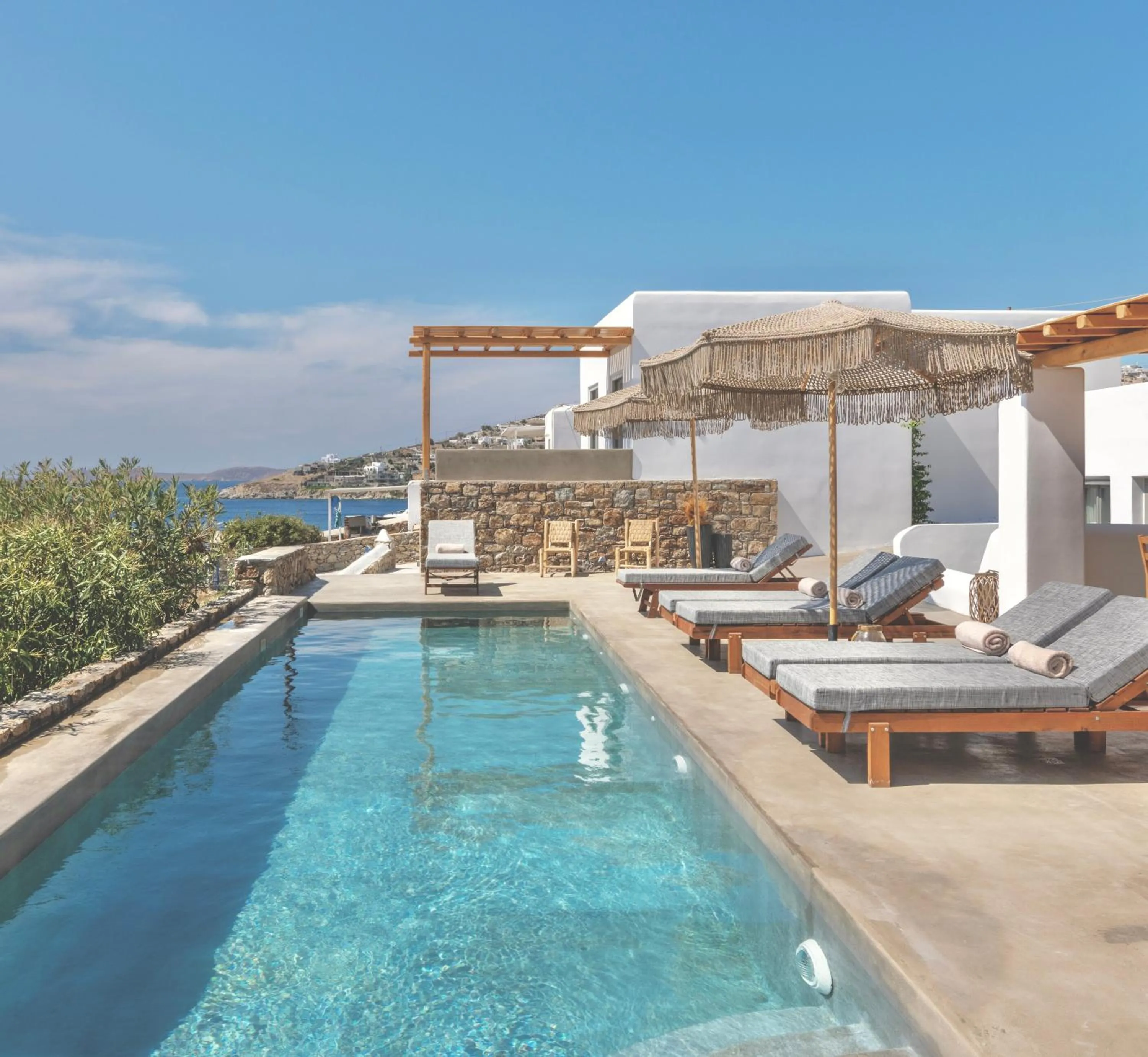 Pool view in Trinity Mykonos - Beachfront Villa