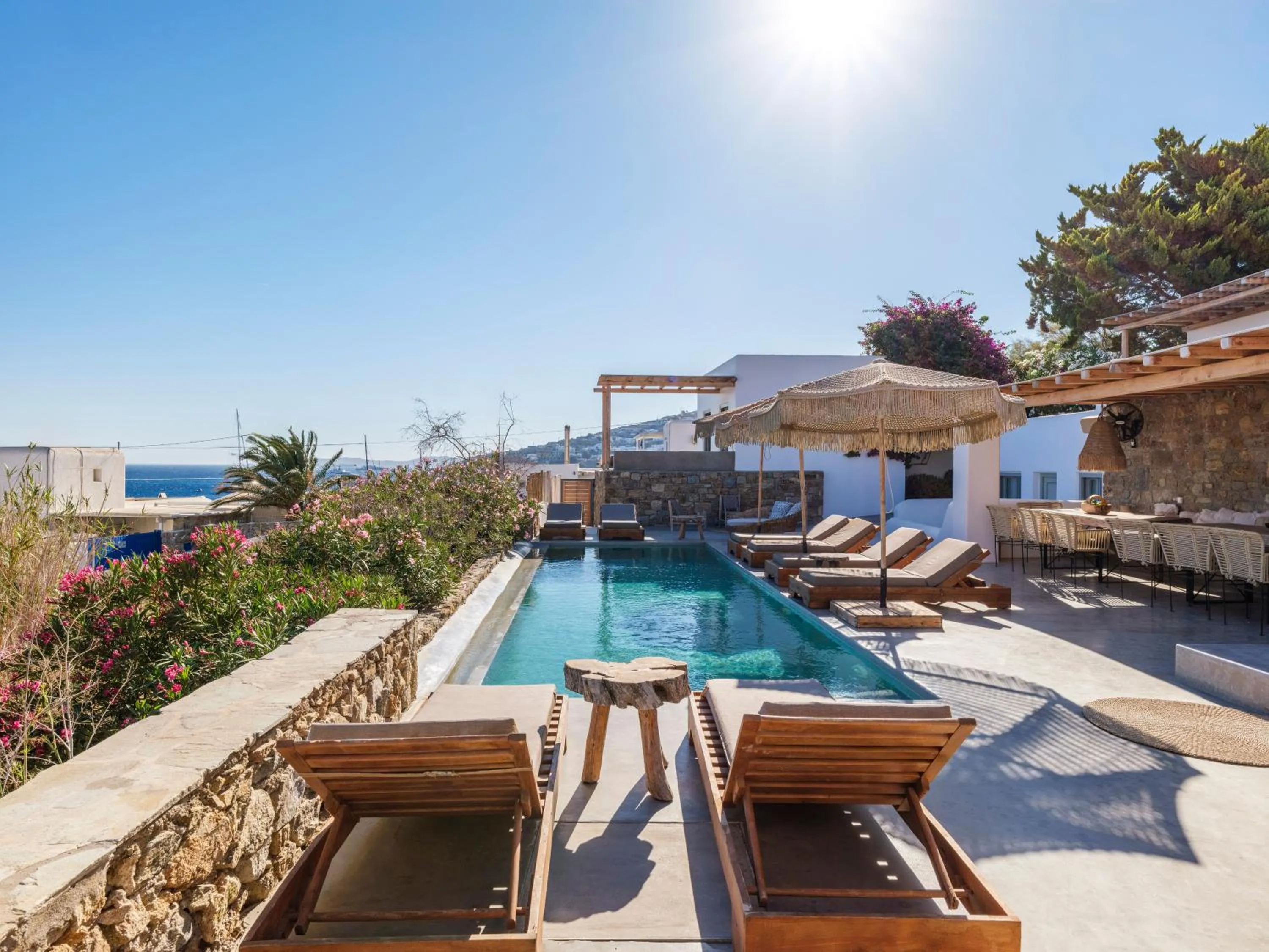 Pool view in Trinity Mykonos - Beachfront Villa