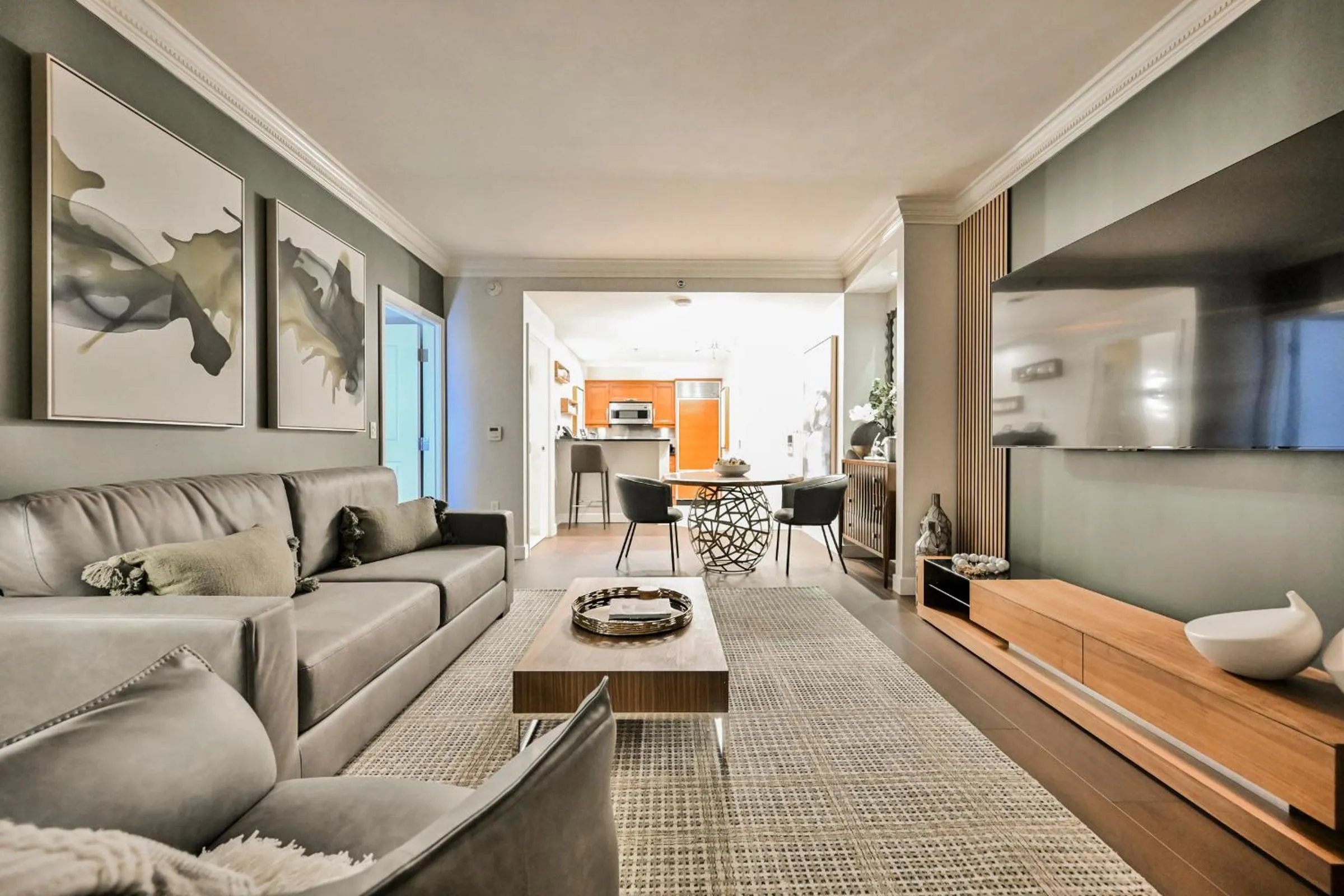 Living room in StripViewSuites at Signature