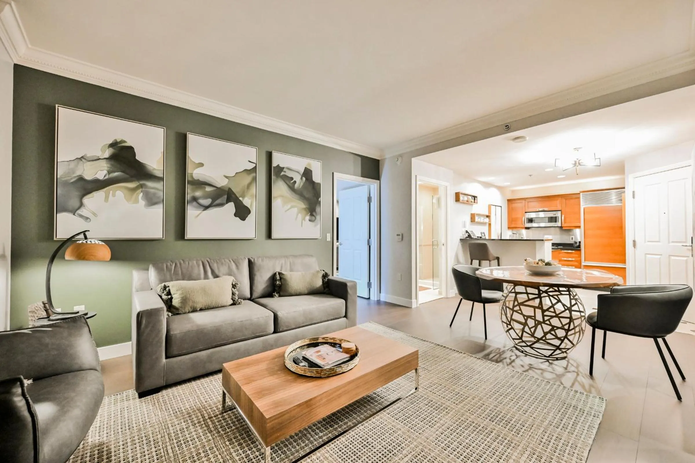 Living room in StripViewSuites at Signature