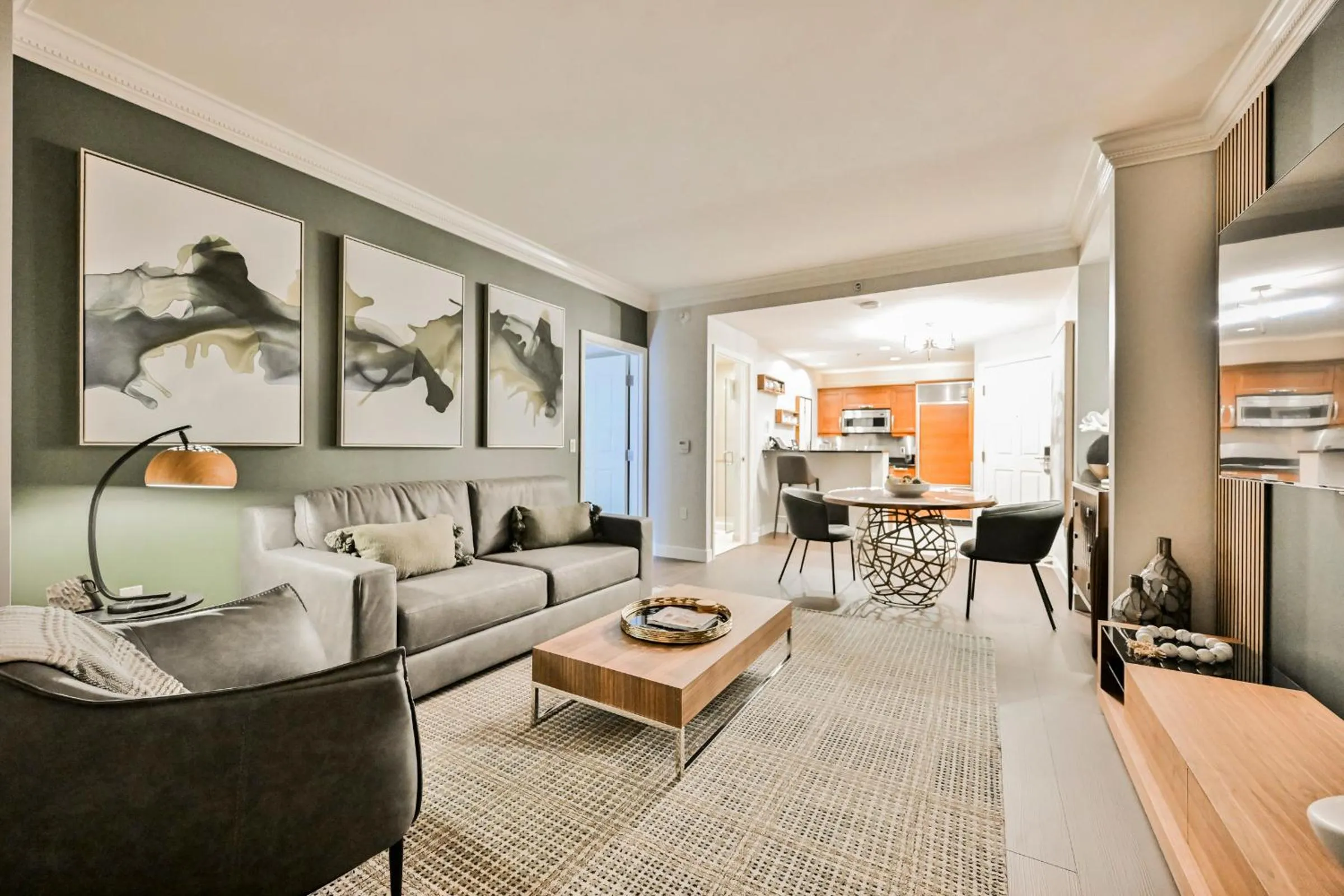 Living room in StripViewSuites at Signature