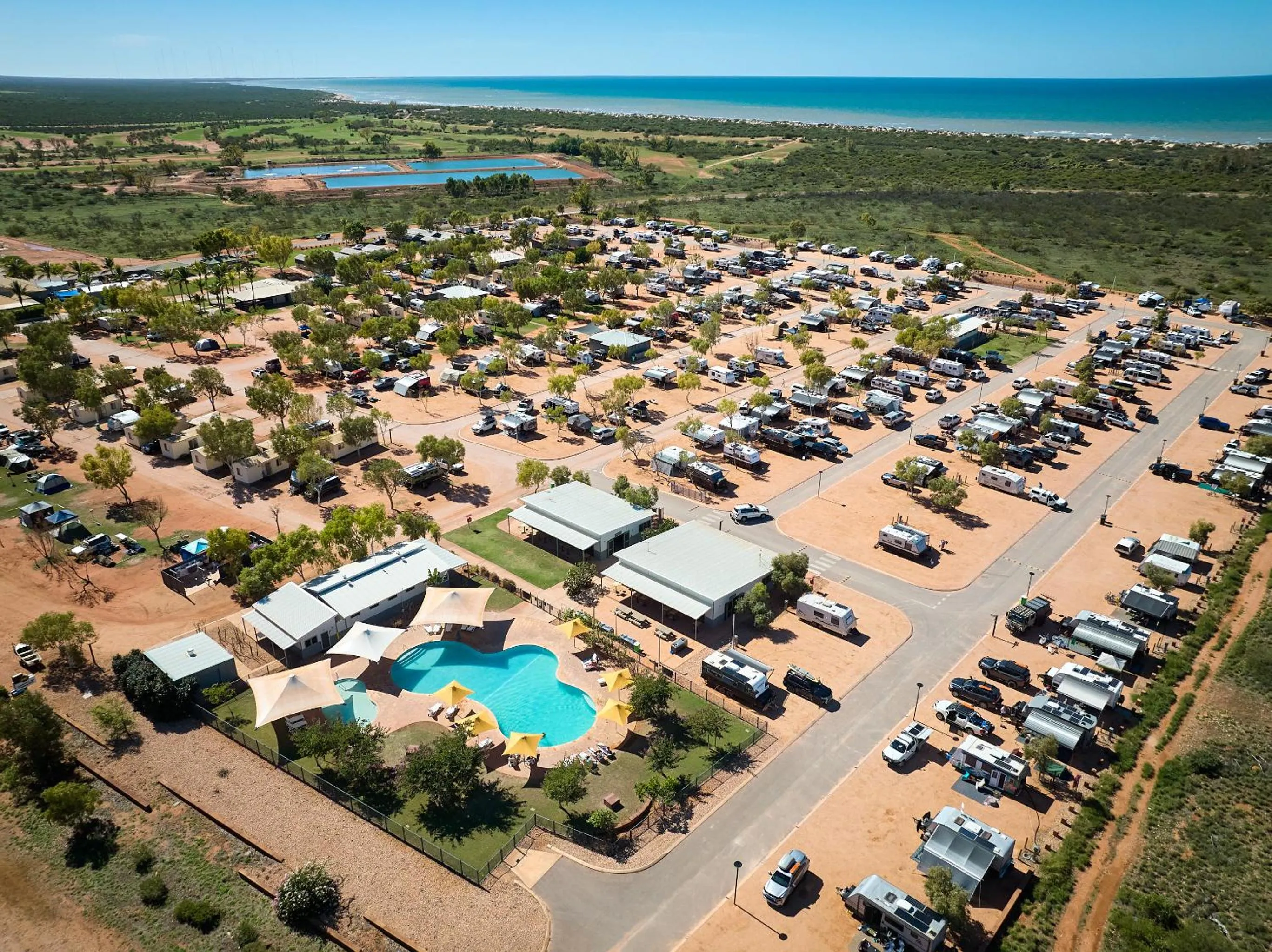 Bird's eye view in RAC Exmouth Cape Holiday Park