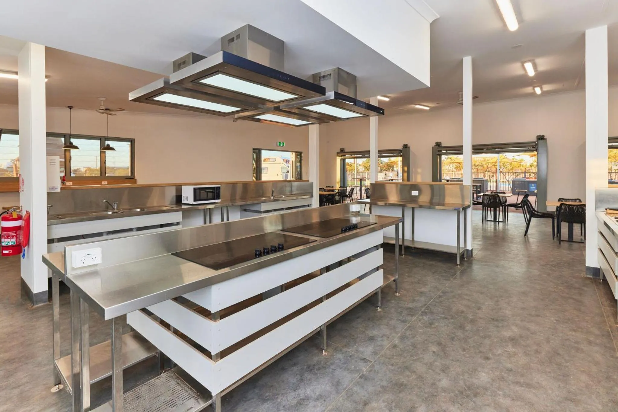 Communal kitchen in RAC Exmouth Cape Holiday Park