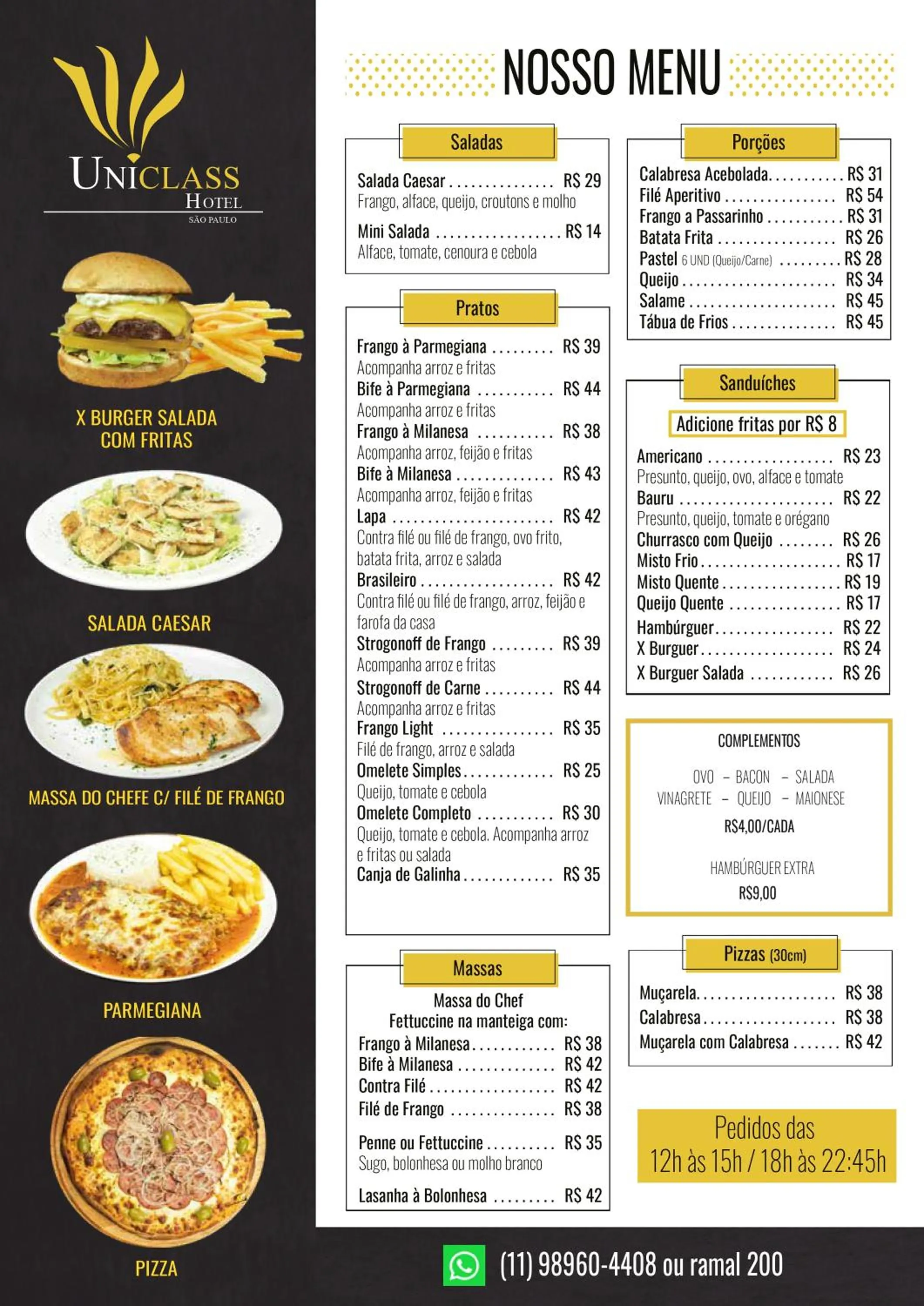 Restaurant/places to eat in Uniclass Hotel Lapa