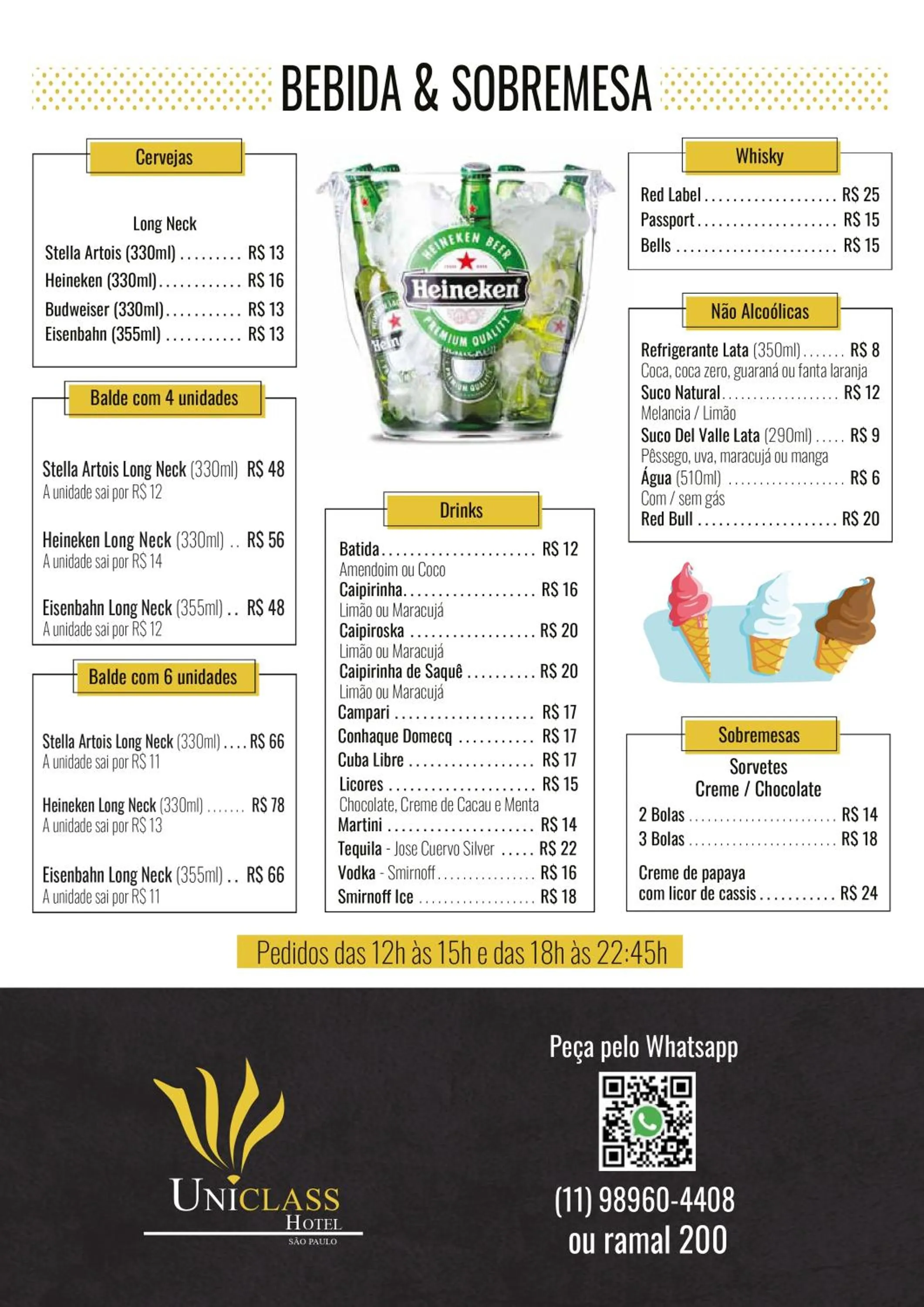 Restaurant/places to eat in Uniclass Hotel Lapa