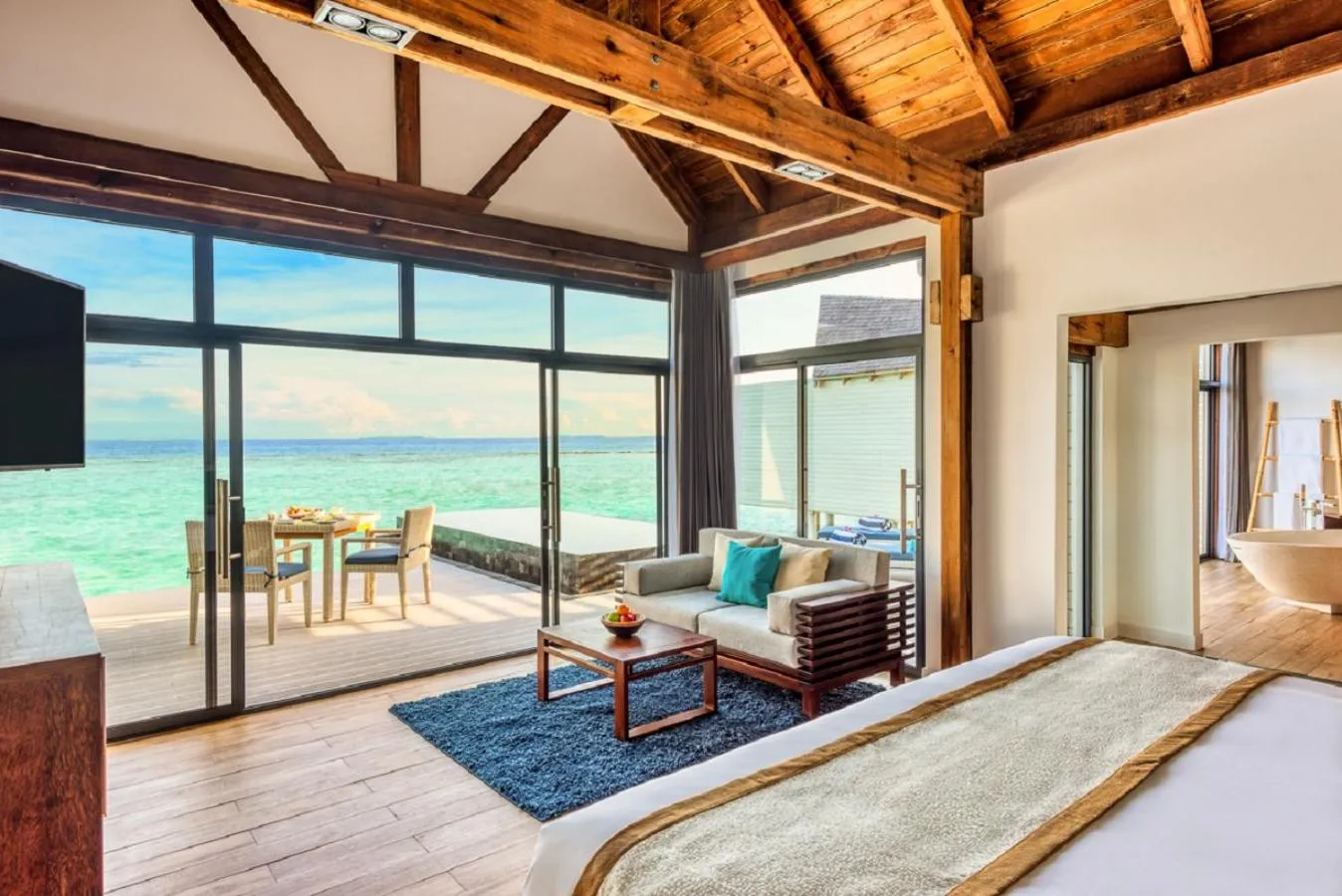 Bedroom, Bed in Kuredhivaru Resort and Spa - Maldives