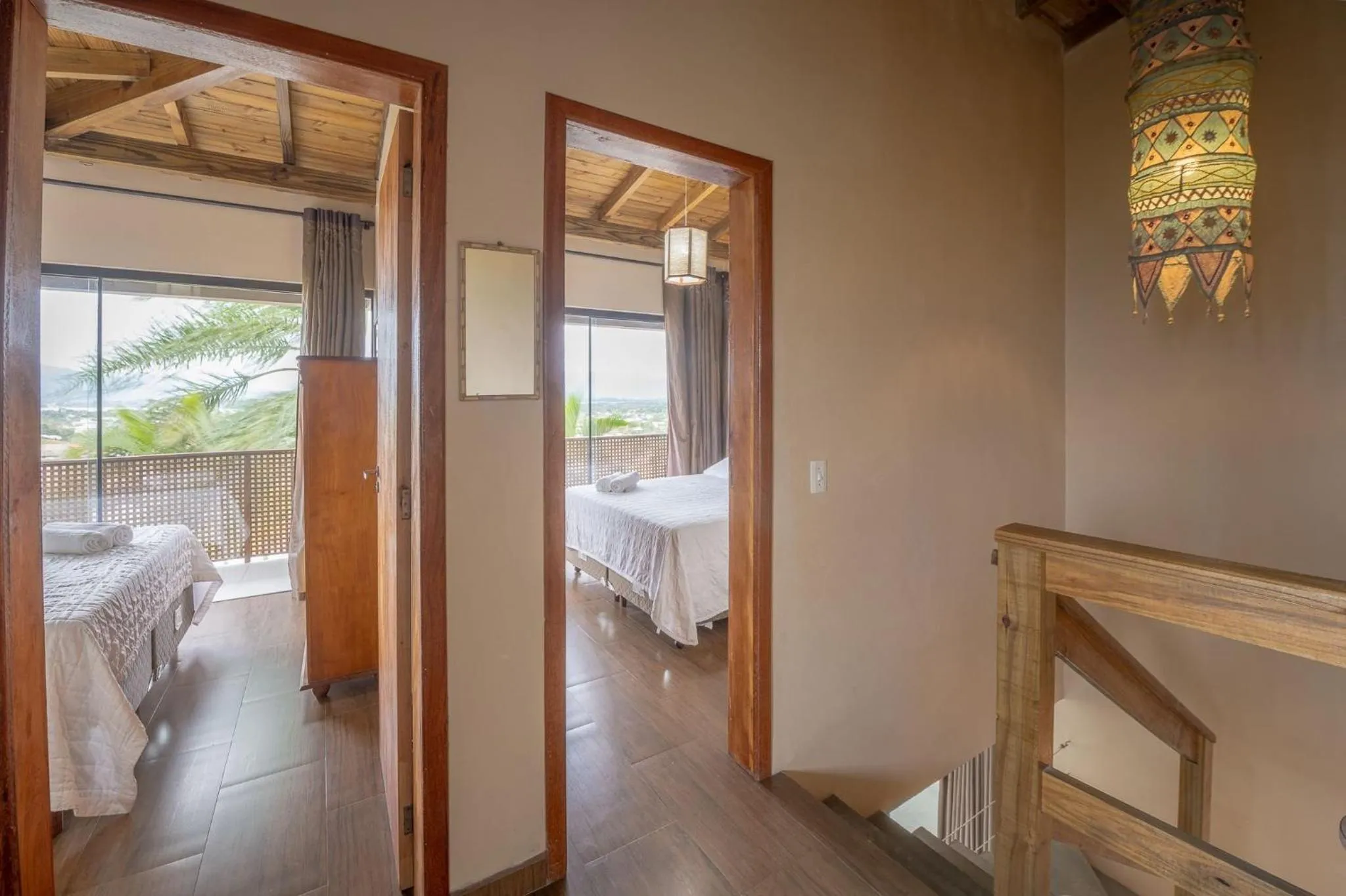 View (from property/room), Bed in Pousada Bangalôs do Rosa